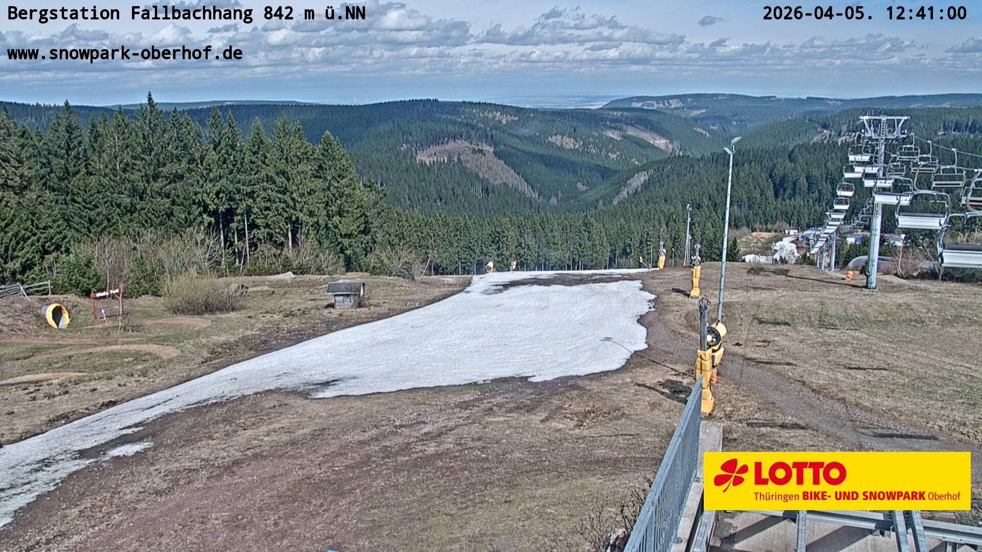 Archived image Webcam Oberhof: Chair Lift Fallbachhang