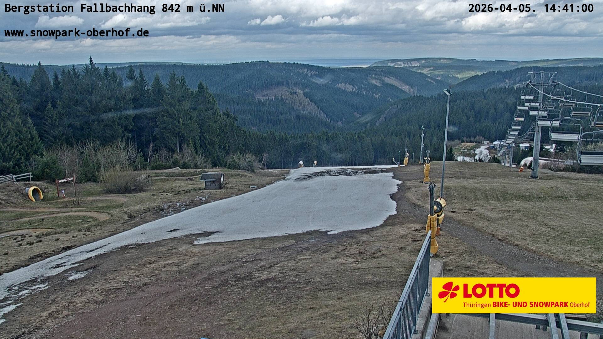 Archived image Webcam Oberhof: Chair Lift Fallbachhang