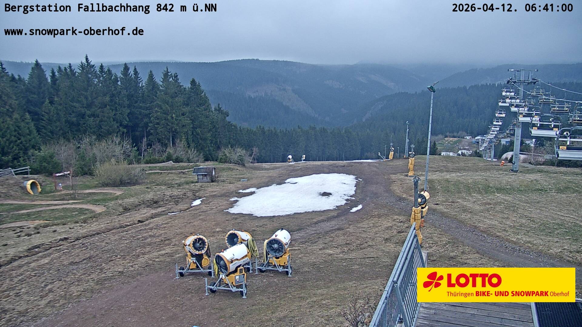 Archiv Foto Webcam Oberhof: Sessellift Fallbachhang Bergstation