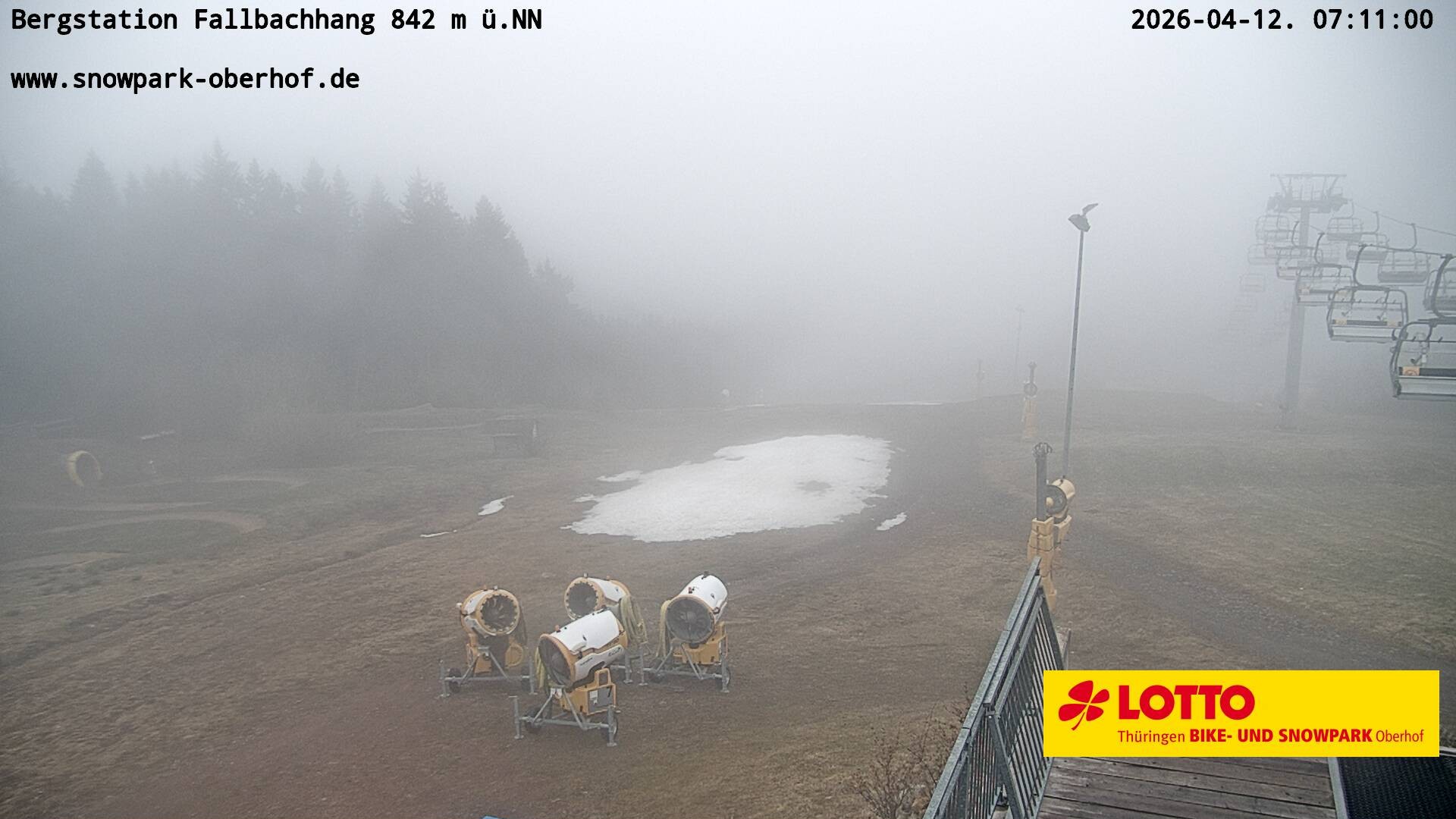 Archiv Foto Webcam Oberhof: Sessellift Fallbachhang Bergstation