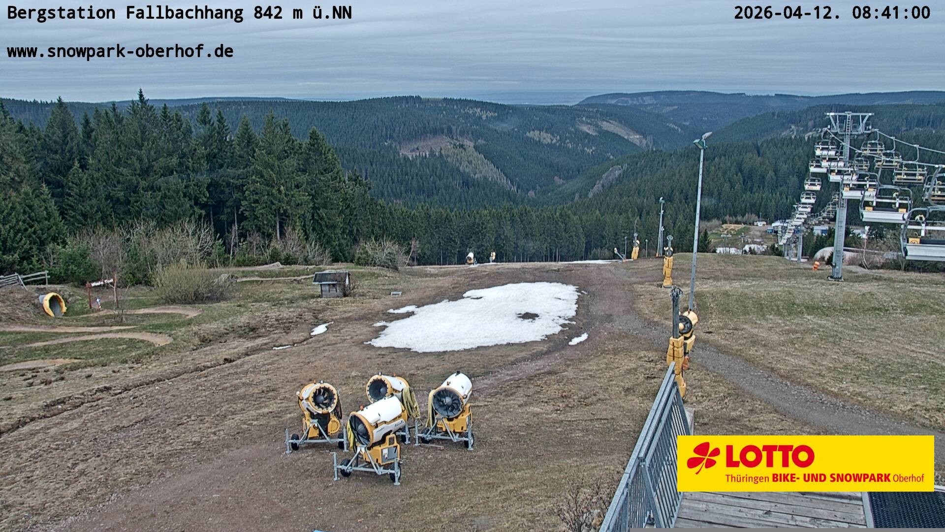 Archiv Foto Webcam Oberhof: Sessellift Fallbachhang Bergstation