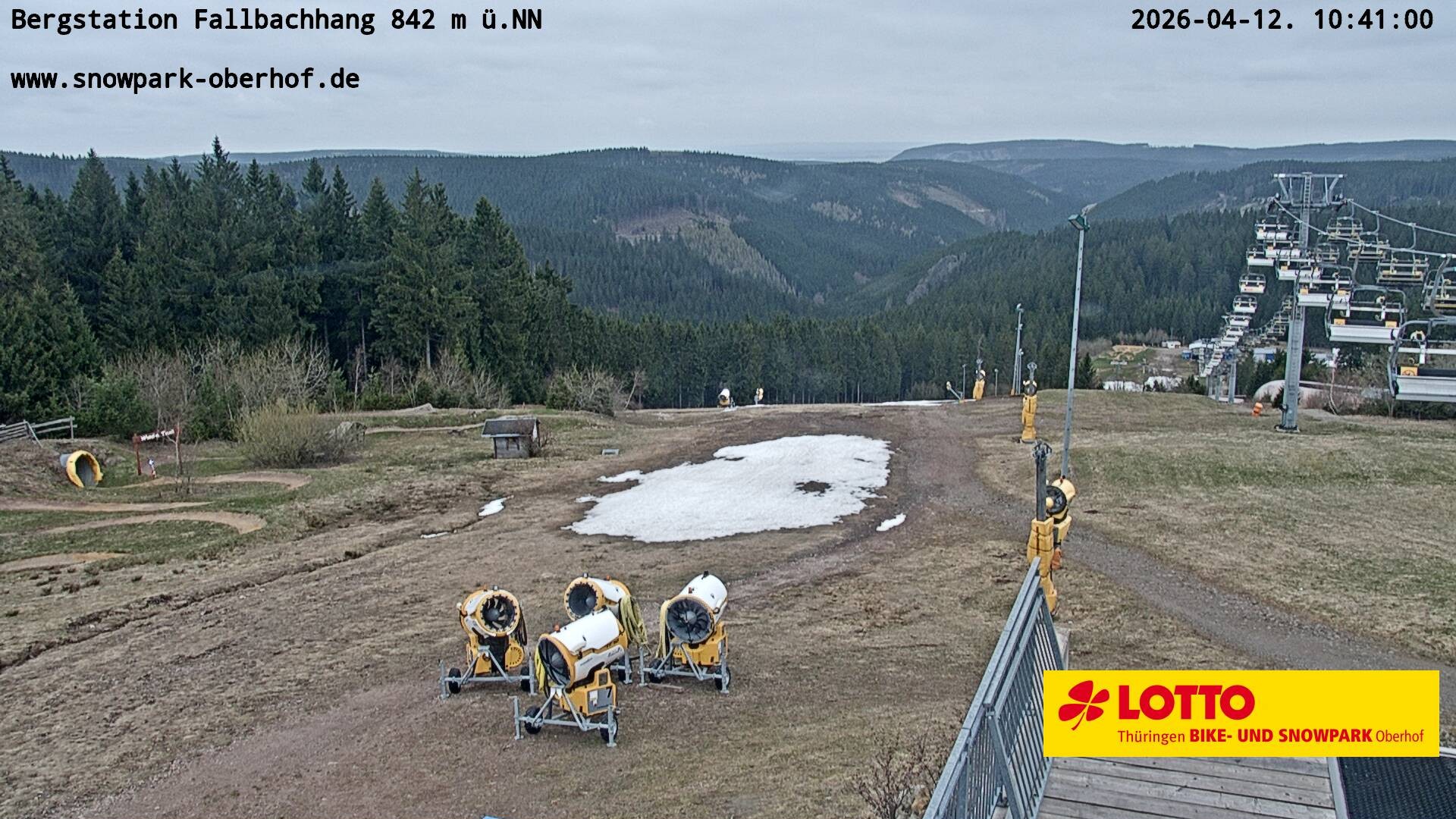 Archiv Foto Webcam Oberhof: Sessellift Fallbachhang Bergstation