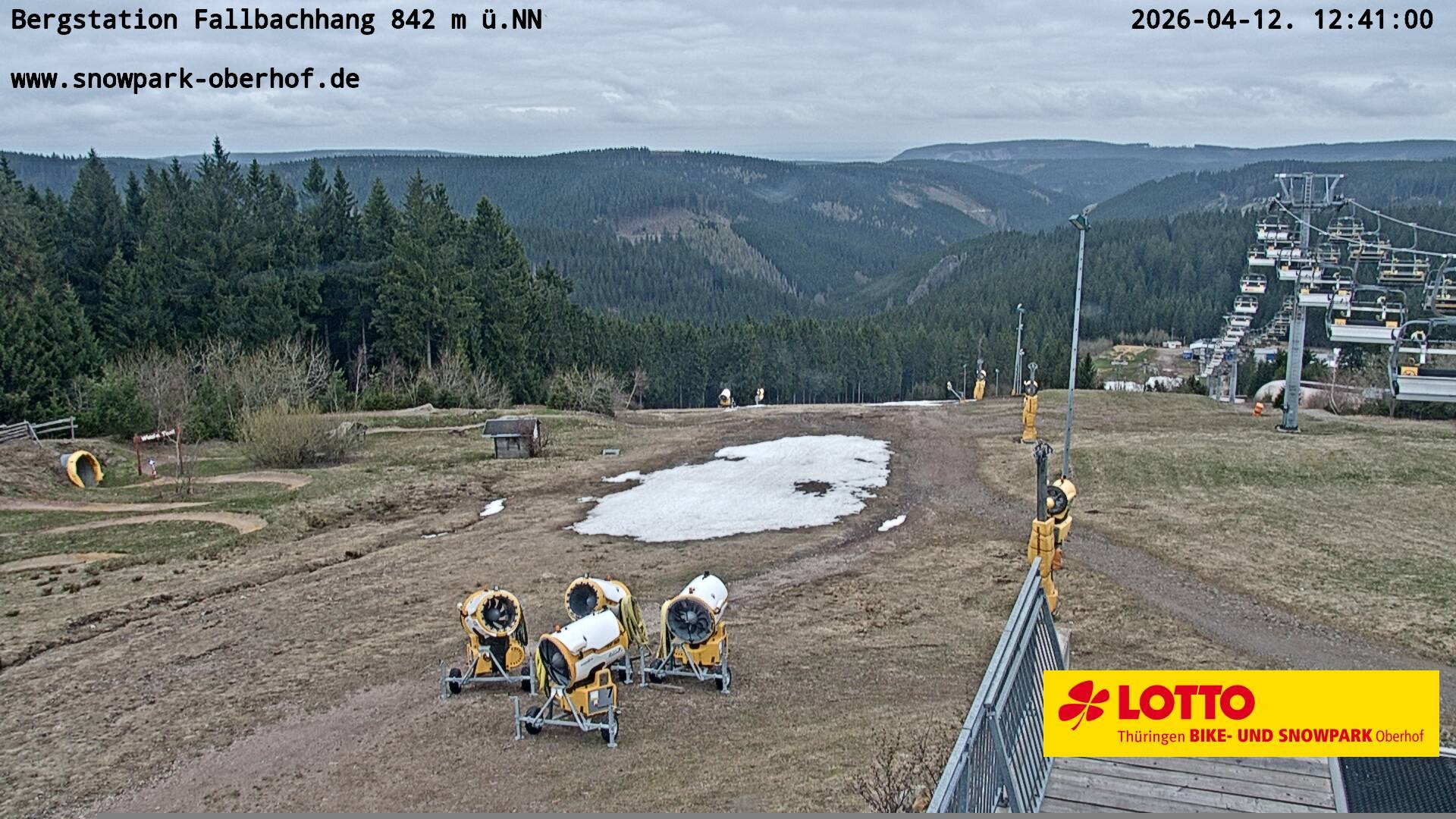 Archiv Foto Webcam Oberhof: Sessellift Fallbachhang Bergstation