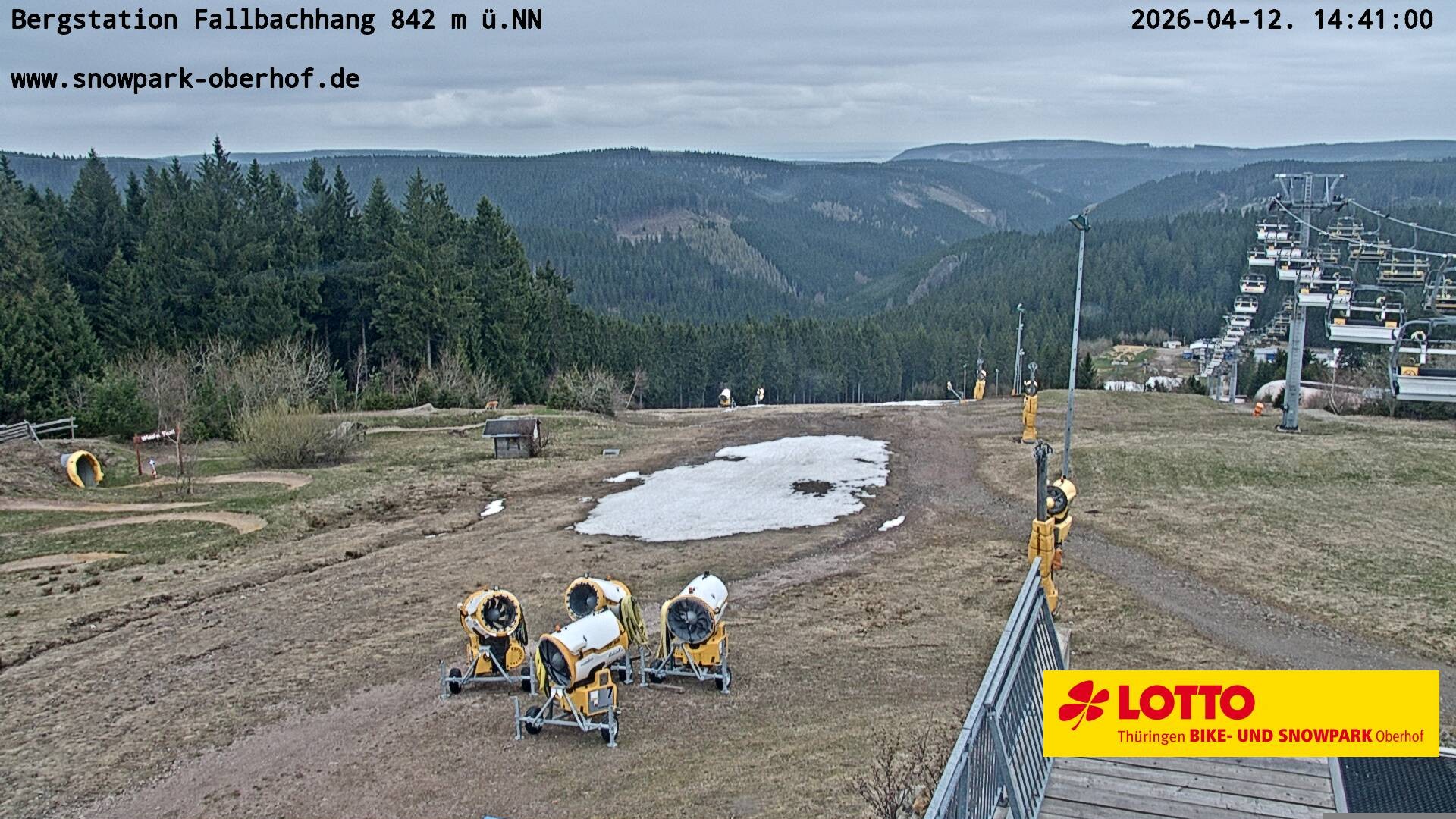 Archiv Foto Webcam Oberhof: Sessellift Fallbachhang Bergstation
