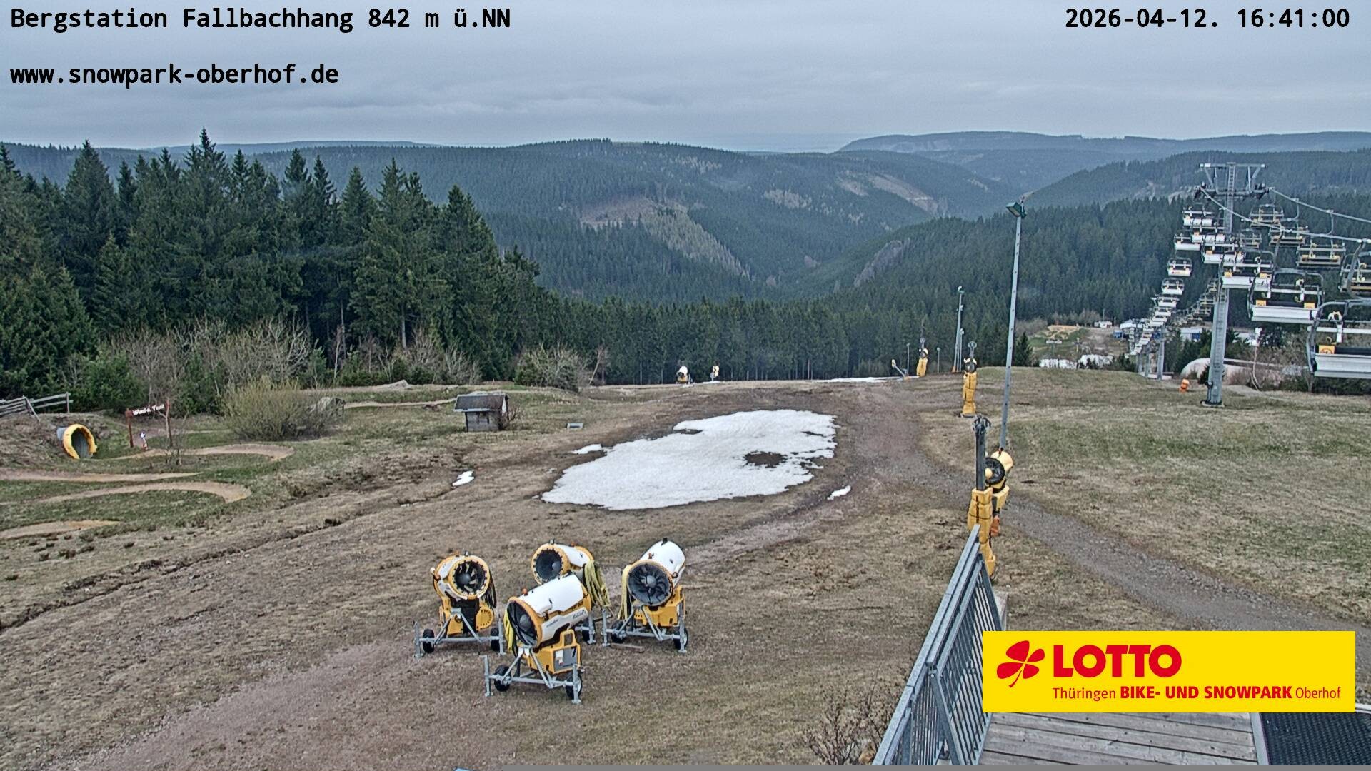 Archiv Foto Webcam Oberhof: Sessellift Fallbachhang Bergstation