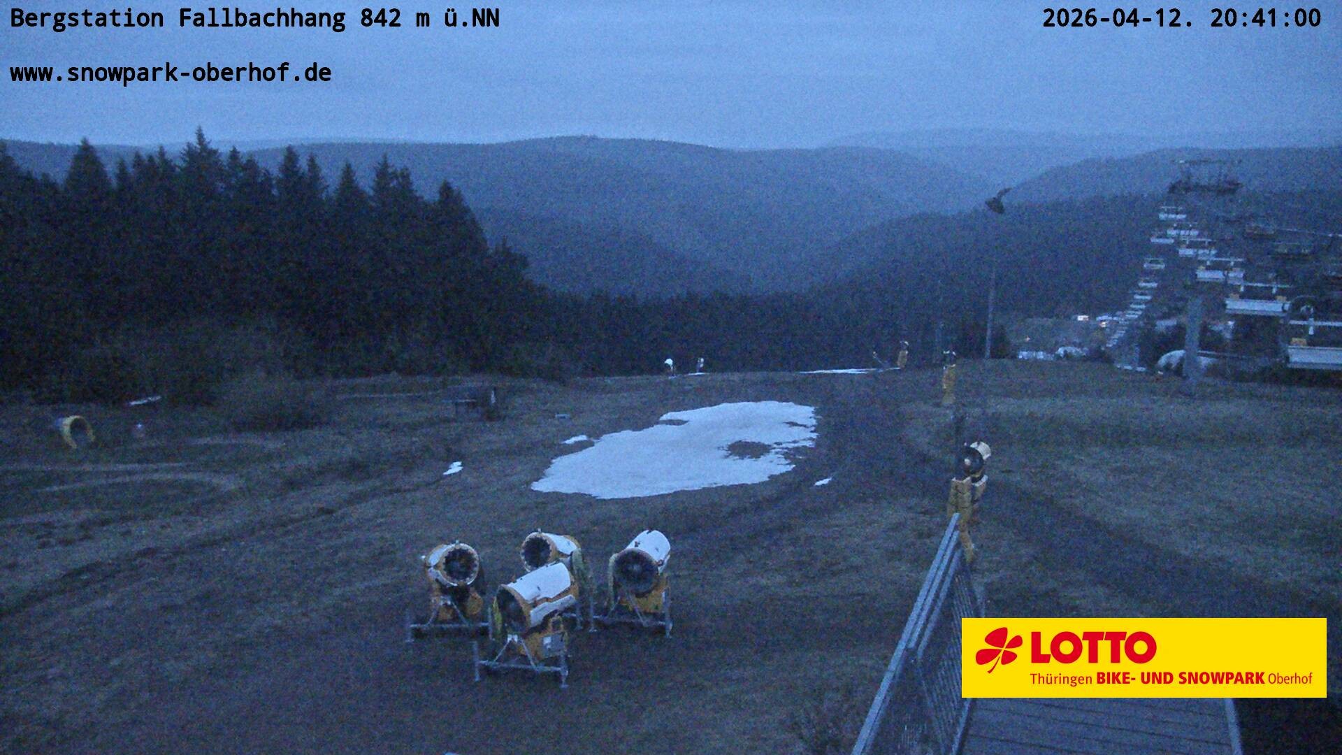 Archiv Foto Webcam Oberhof: Sessellift Fallbachhang Bergstation