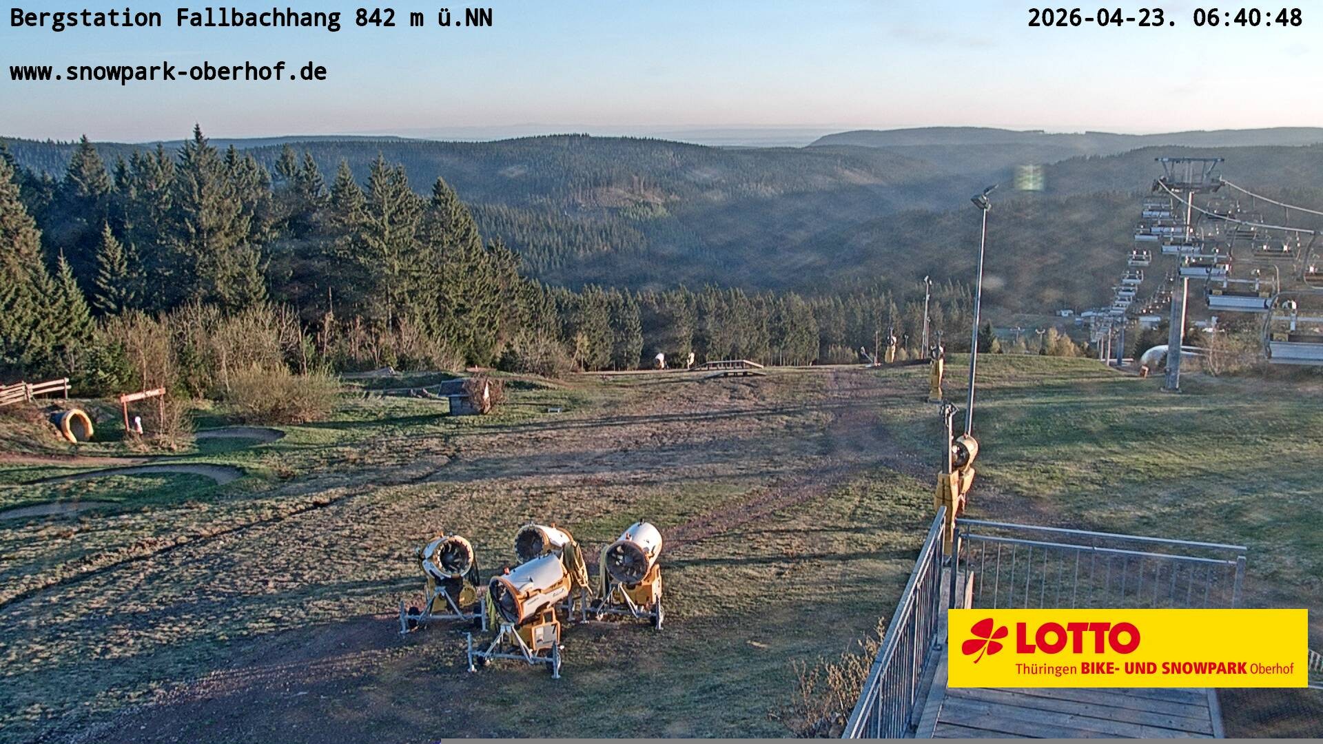 Archiv Foto Webcam Oberhof: Sessellift Fallbachhang Bergstation