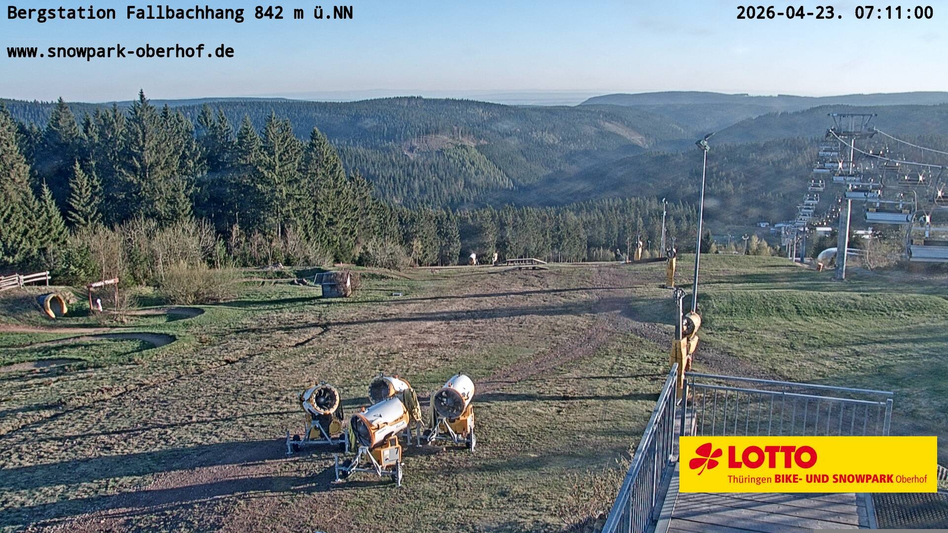 Archiv Foto Webcam Oberhof: Sessellift Fallbachhang Bergstation