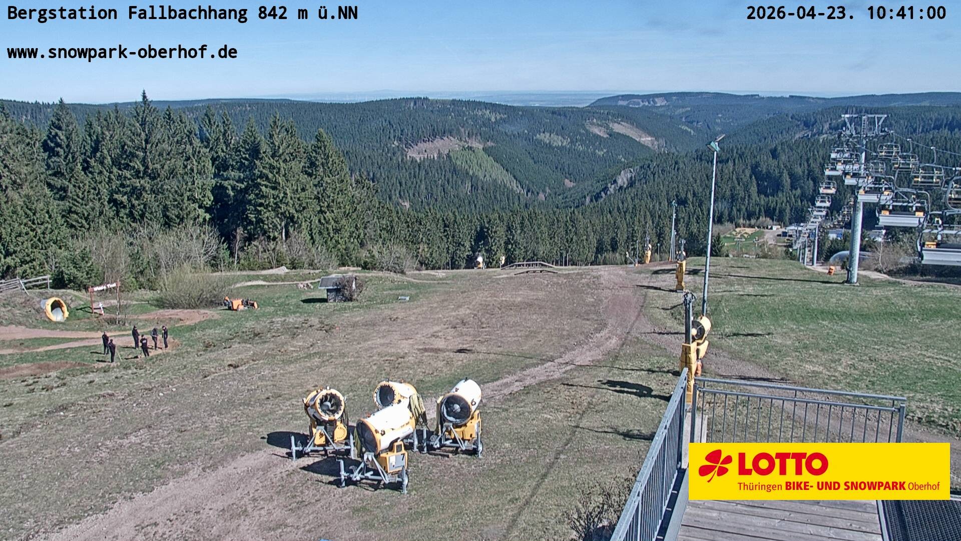Archiv Foto Webcam Oberhof: Sessellift Fallbachhang Bergstation