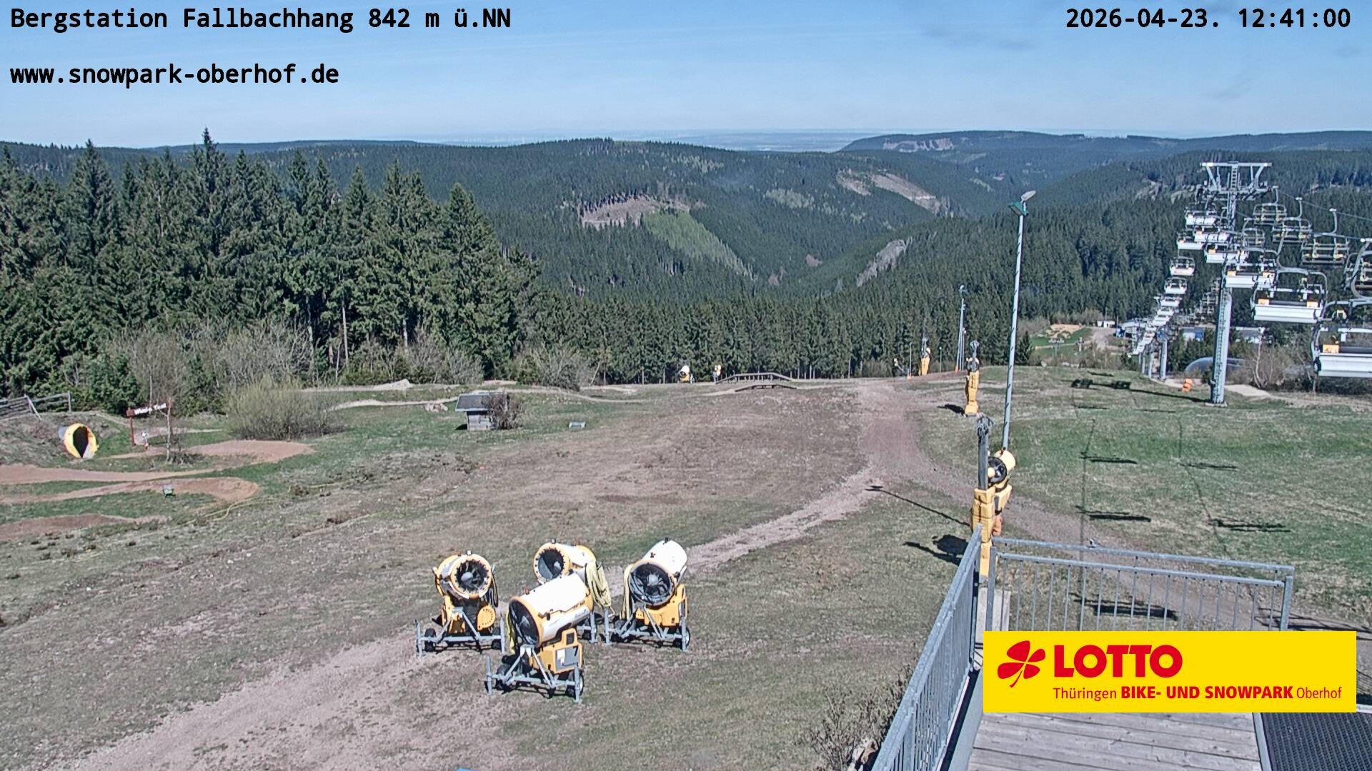 Archiv Foto Webcam Oberhof: Sessellift Fallbachhang Bergstation