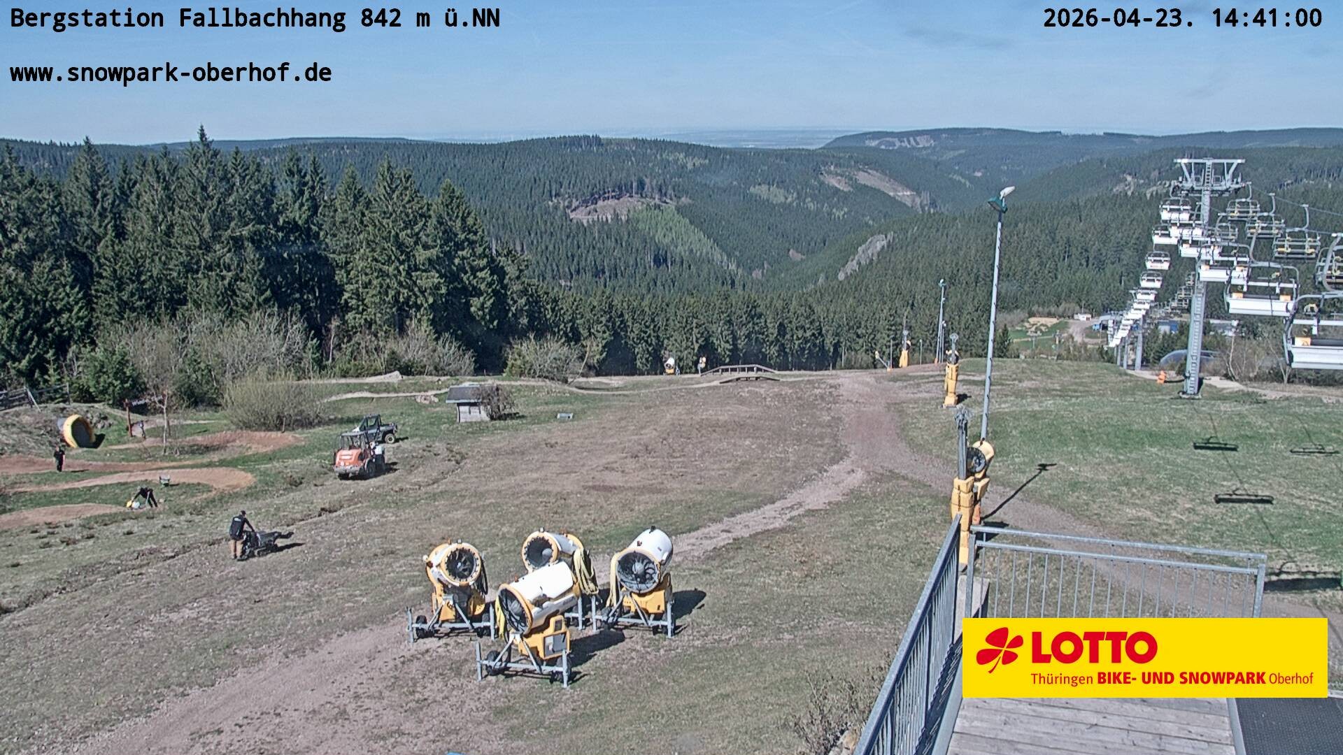 Archiv Foto Webcam Oberhof: Sessellift Fallbachhang Bergstation
