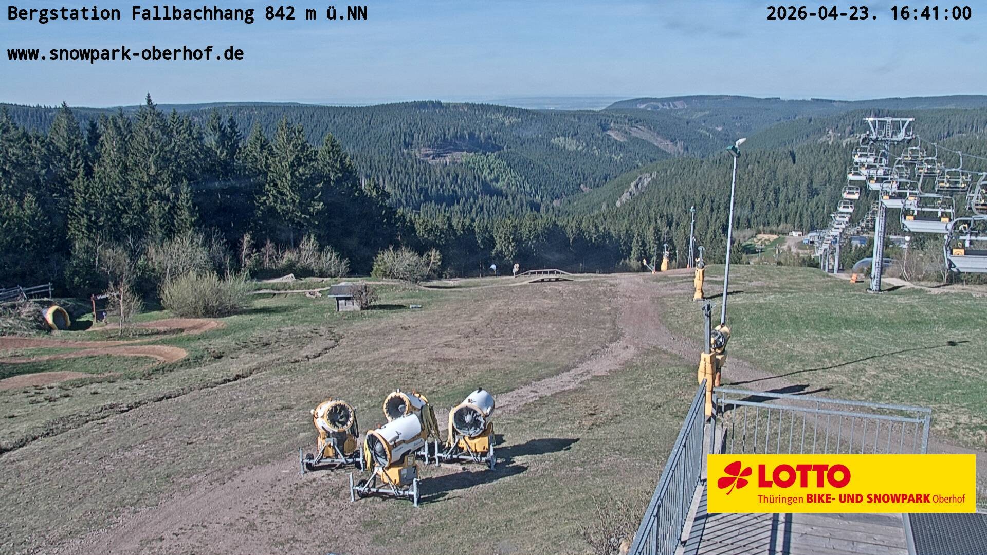 Archiv Foto Webcam Oberhof: Sessellift Fallbachhang Bergstation
