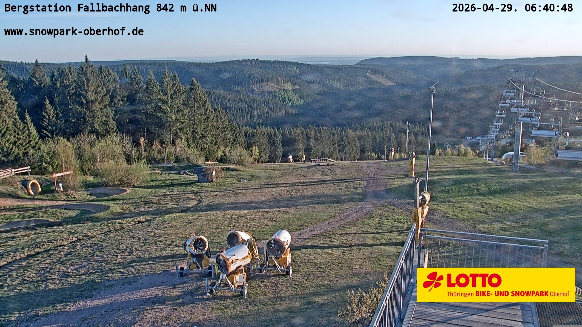 Archiv Foto Webcam Oberhof: Sessellift Fallbachhang Bergstation