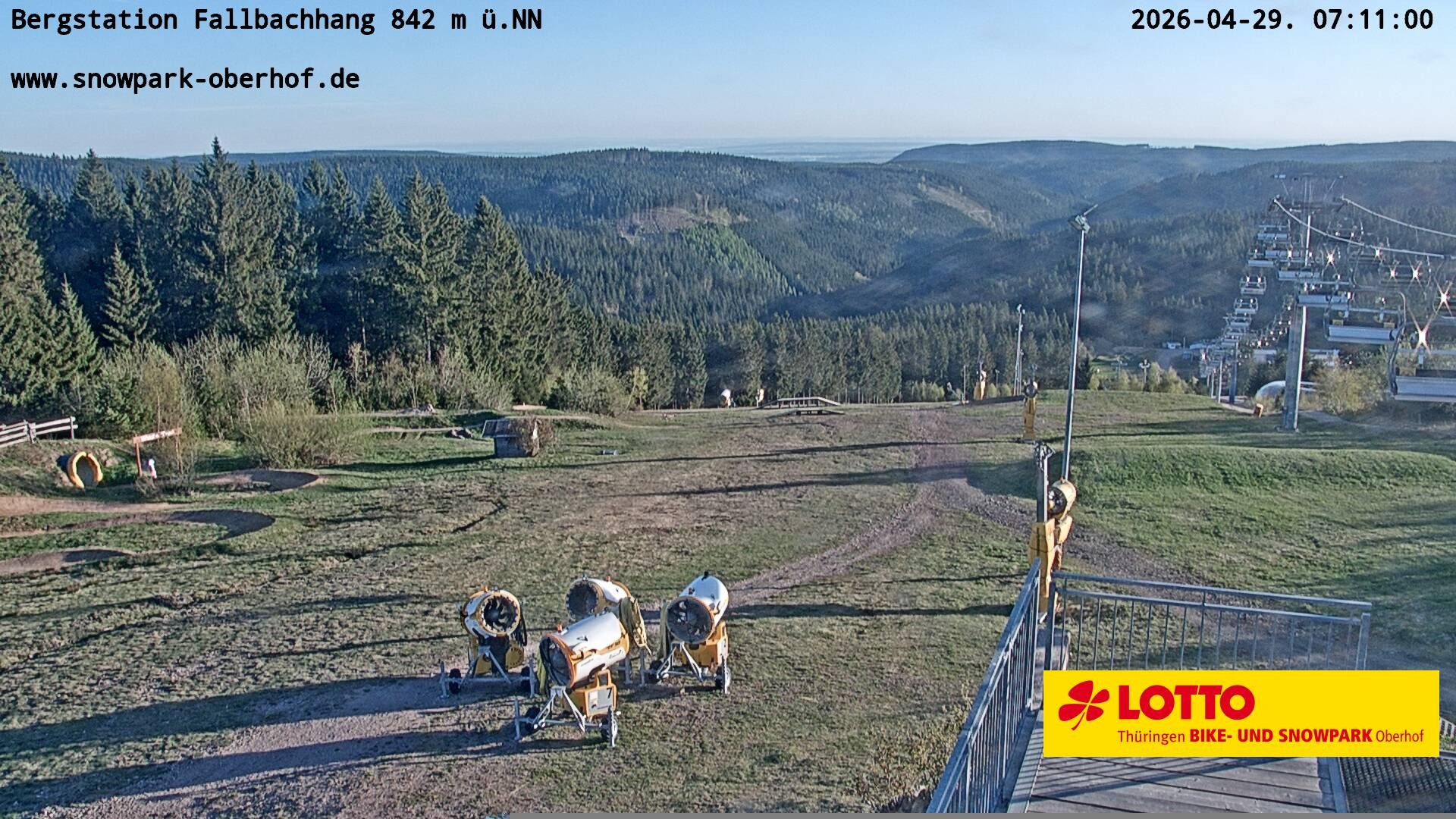 Archiv Foto Webcam Oberhof: Sessellift Fallbachhang Bergstation