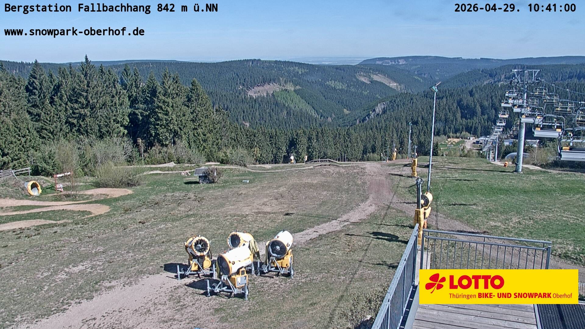 Archiv Foto Webcam Oberhof: Sessellift Fallbachhang Bergstation