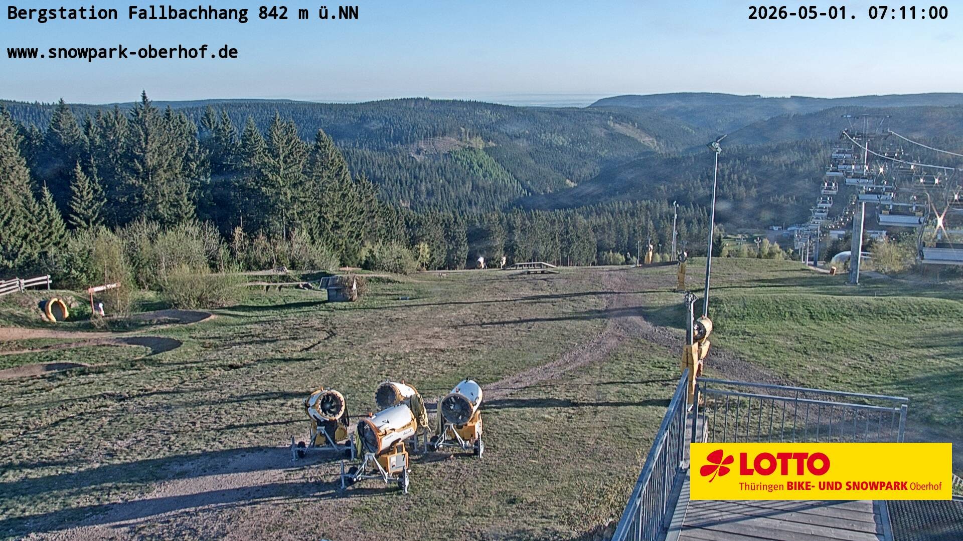 Archived image Webcam Oberhof: Chair Lift Fallbachhang