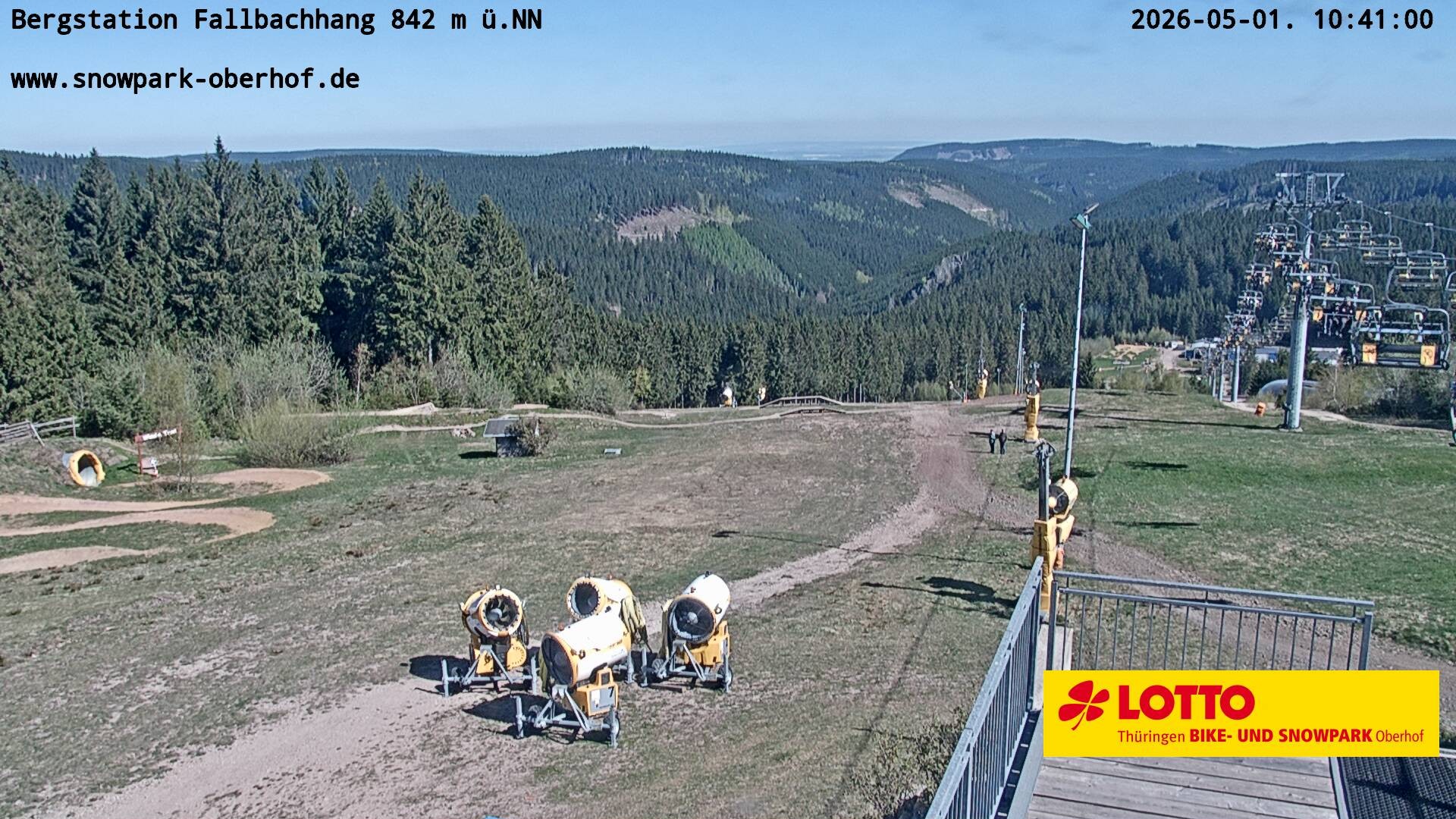 Archived image Webcam Oberhof: Chair Lift Fallbachhang
