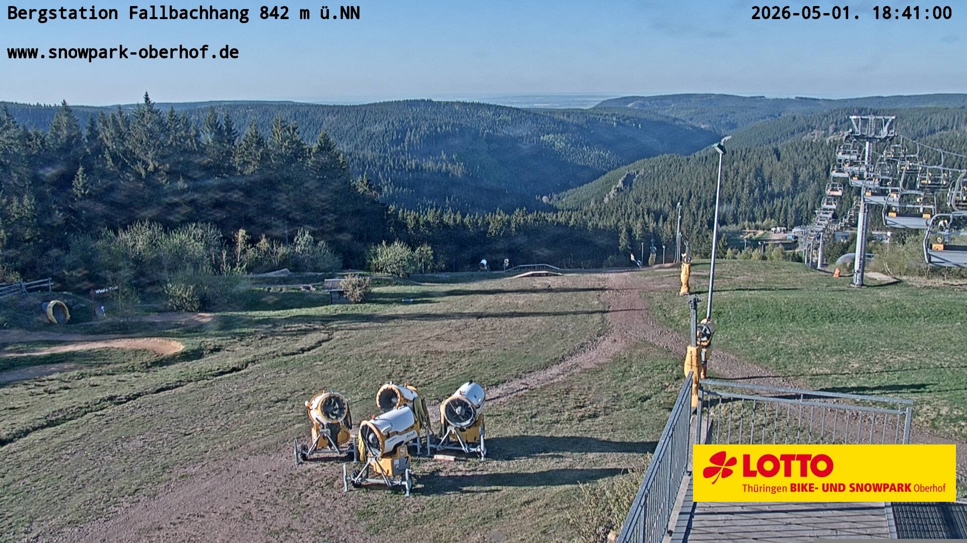 Archived image Webcam Oberhof: Chair Lift Fallbachhang
