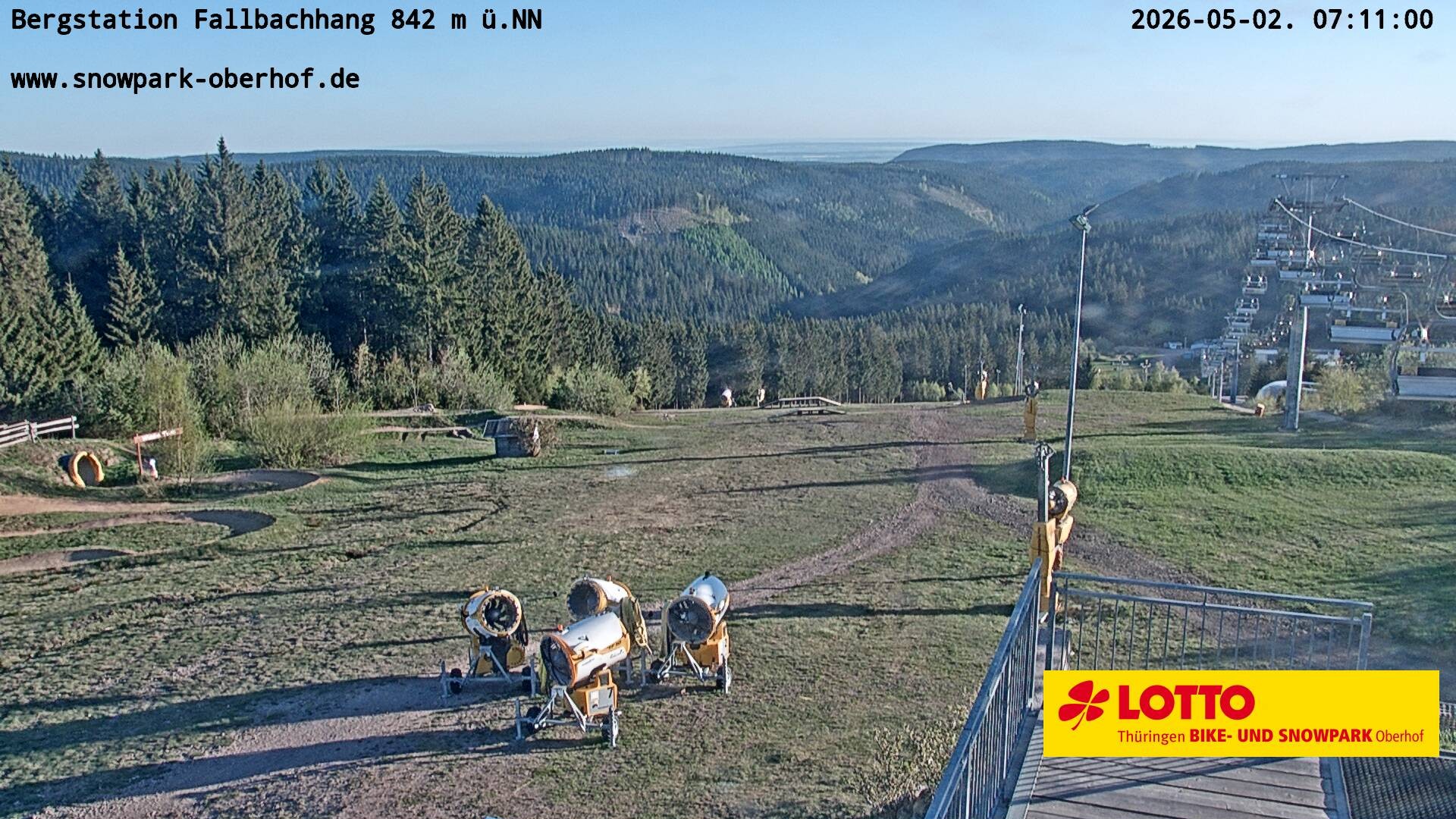 Archiv Foto Webcam Oberhof: Sessellift Fallbachhang Bergstation
