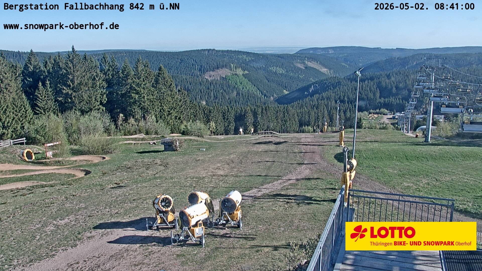 Archiv Foto Webcam Oberhof: Sessellift Fallbachhang Bergstation