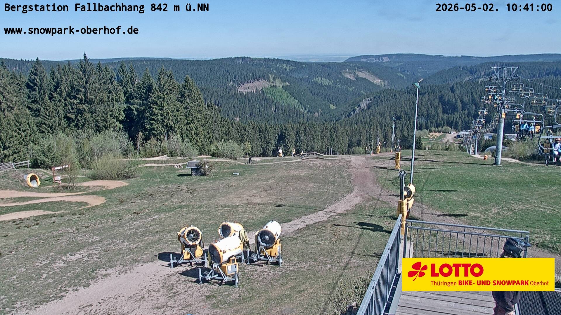 Archiv Foto Webcam Oberhof: Sessellift Fallbachhang Bergstation