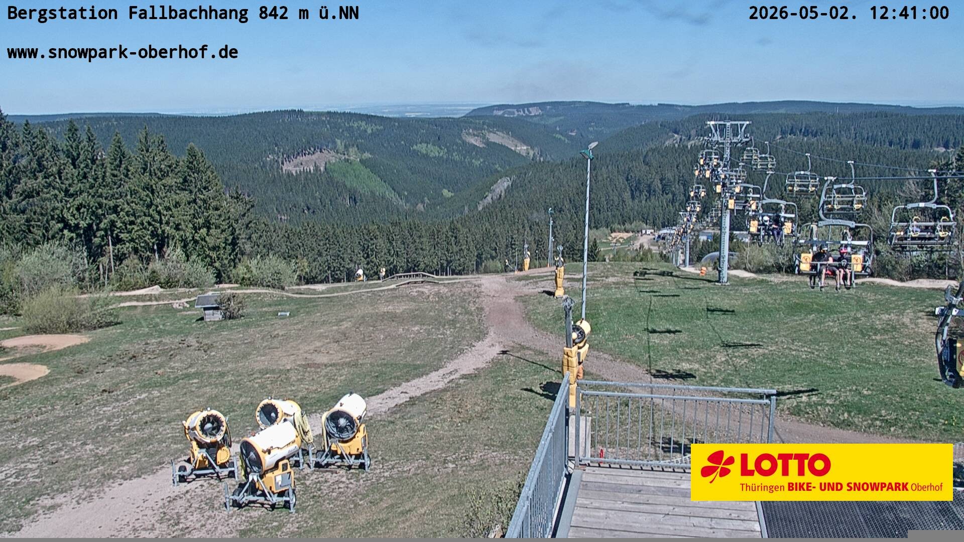 Archiv Foto Webcam Oberhof: Sessellift Fallbachhang Bergstation