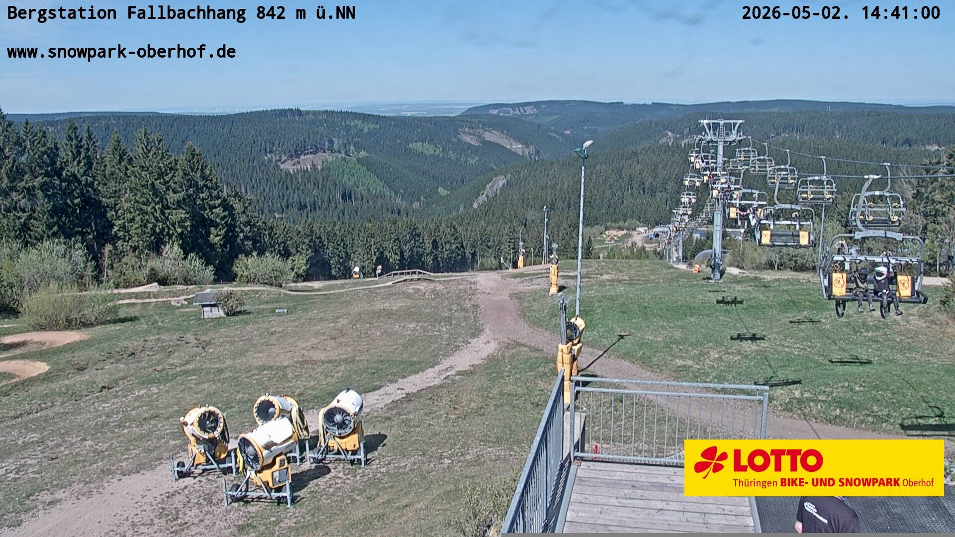 Archiv Foto Webcam Oberhof: Sessellift Fallbachhang Bergstation