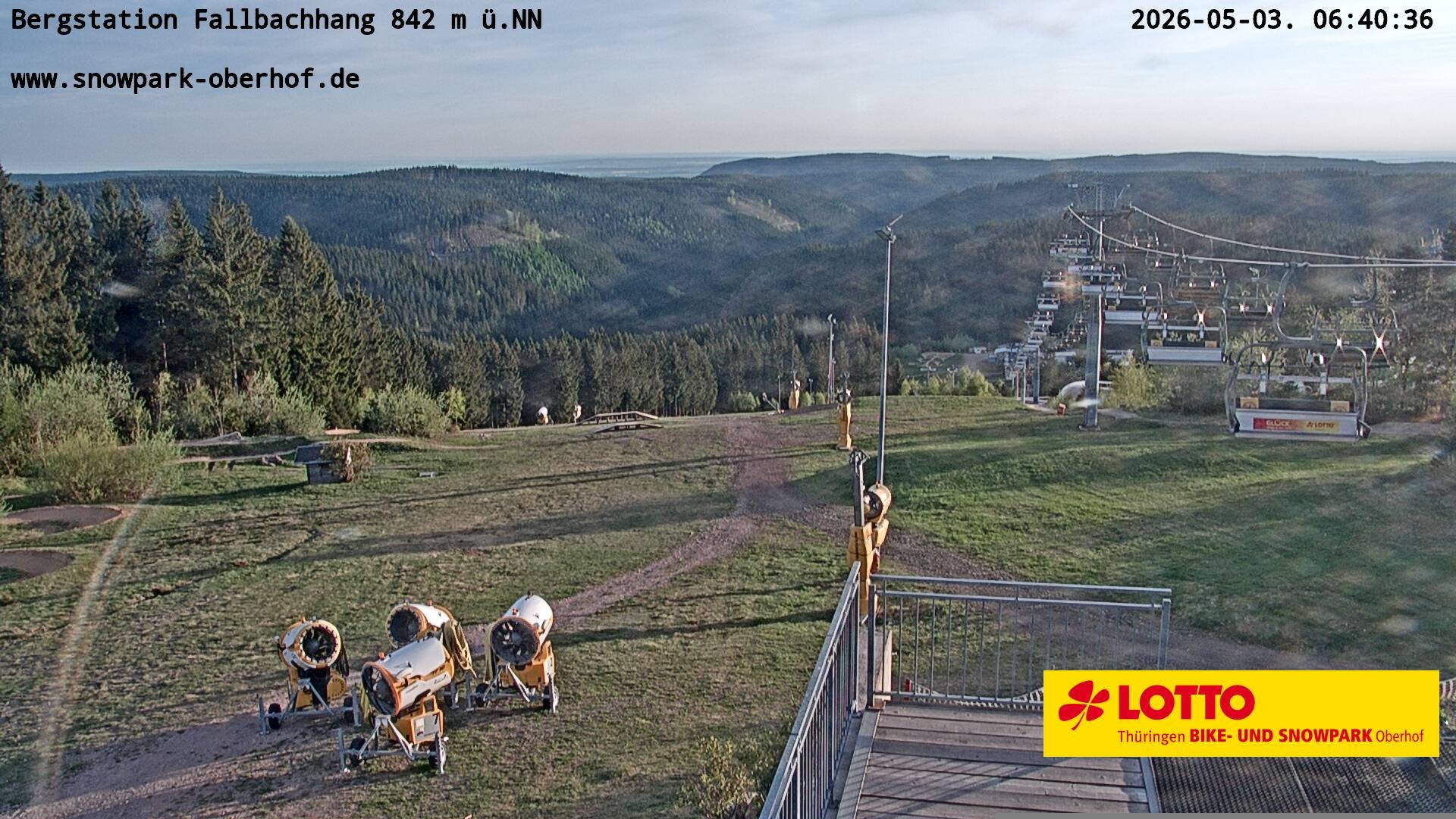Archiv Foto Webcam Oberhof: Sessellift Fallbachhang Bergstation
