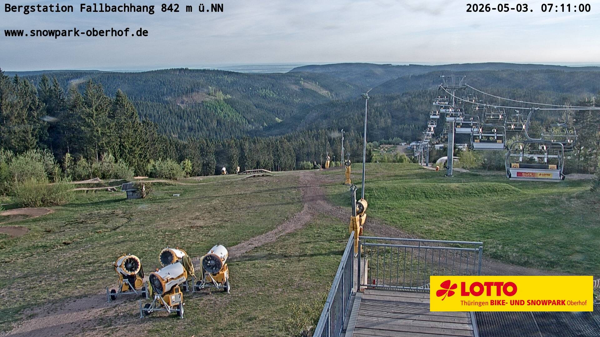 Archiv Foto Webcam Oberhof: Sessellift Fallbachhang Bergstation
