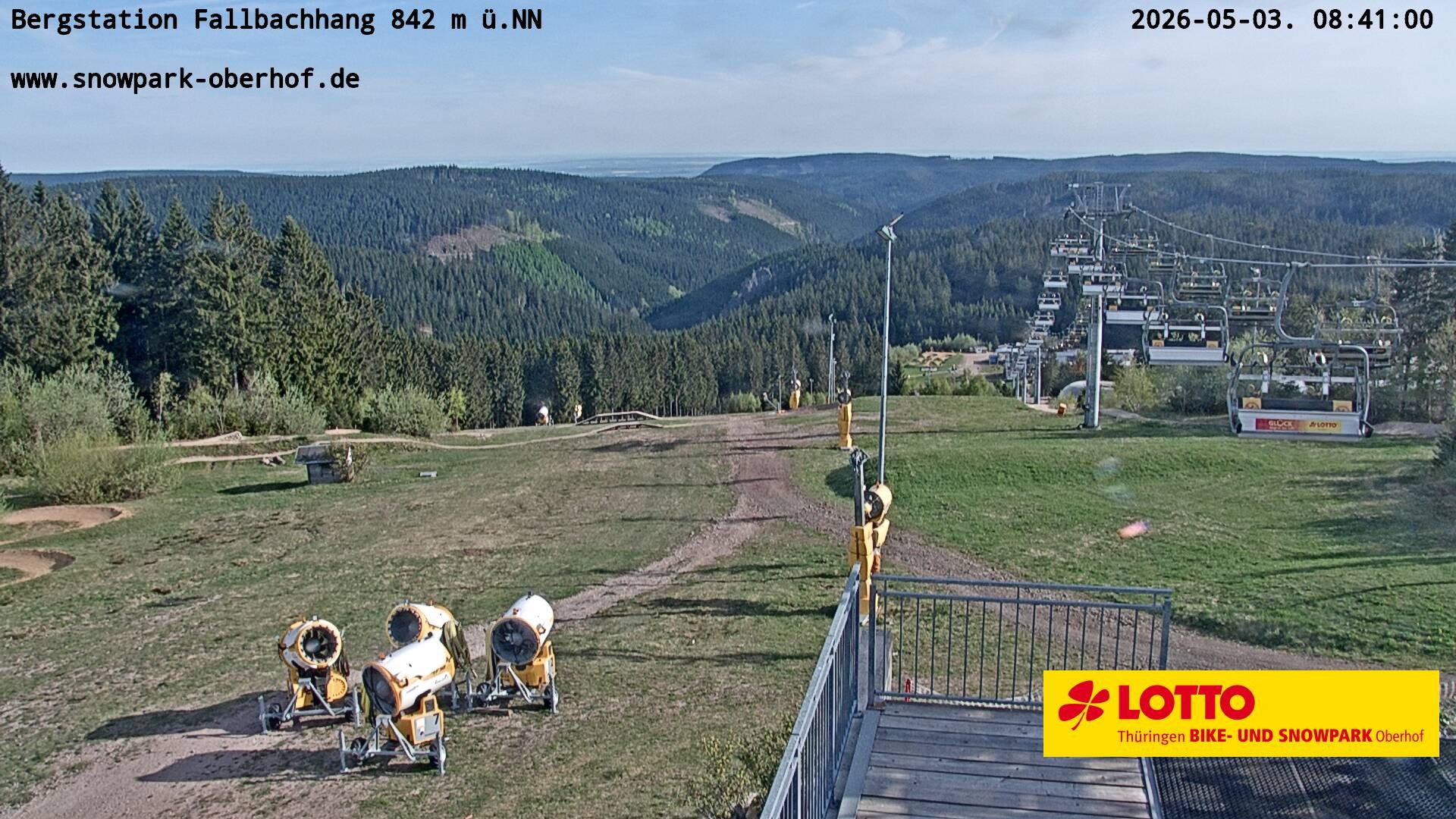 Archiv Foto Webcam Oberhof: Sessellift Fallbachhang Bergstation