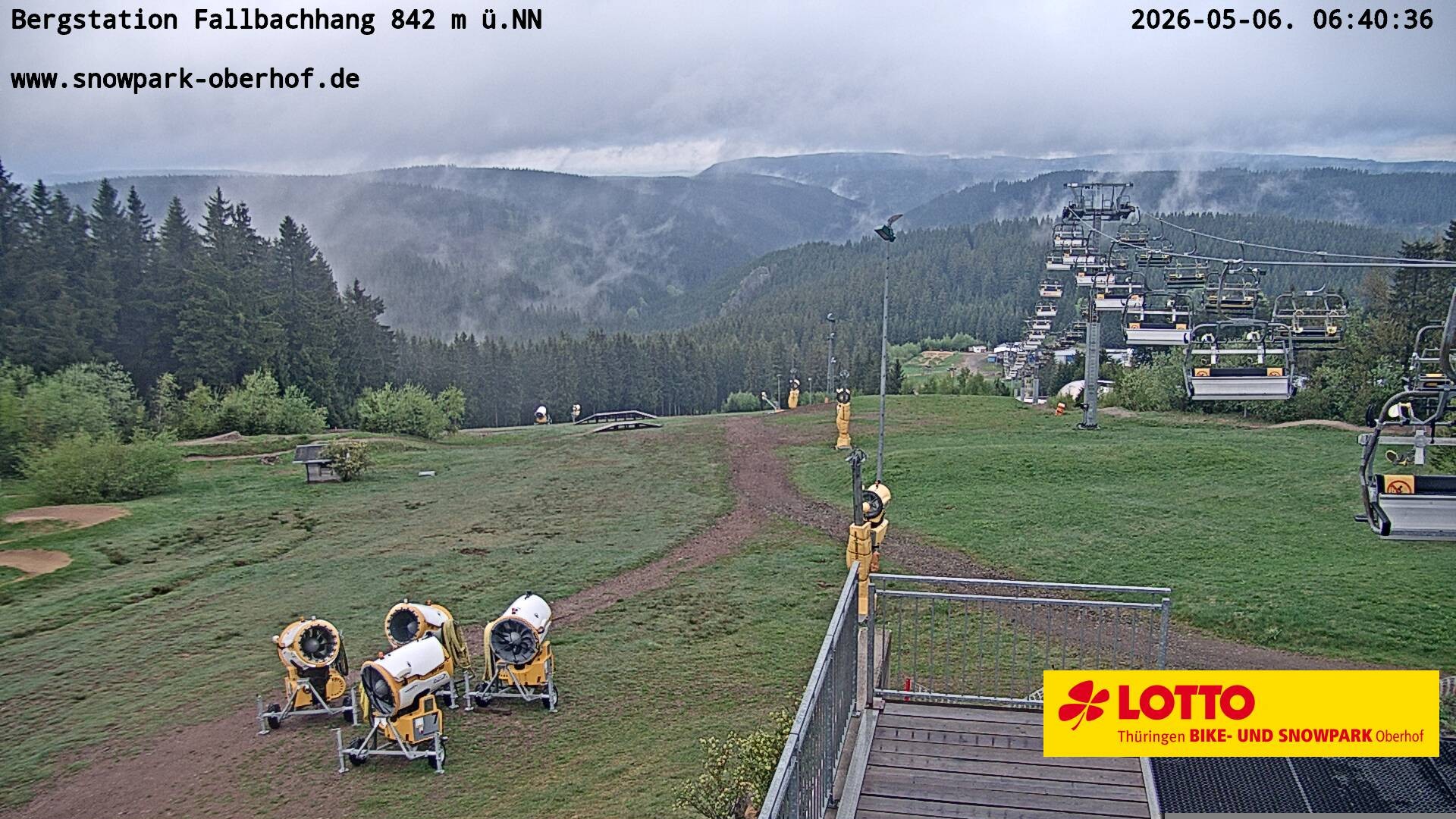 Archiv Foto Webcam Oberhof: Sessellift Fallbachhang Bergstation