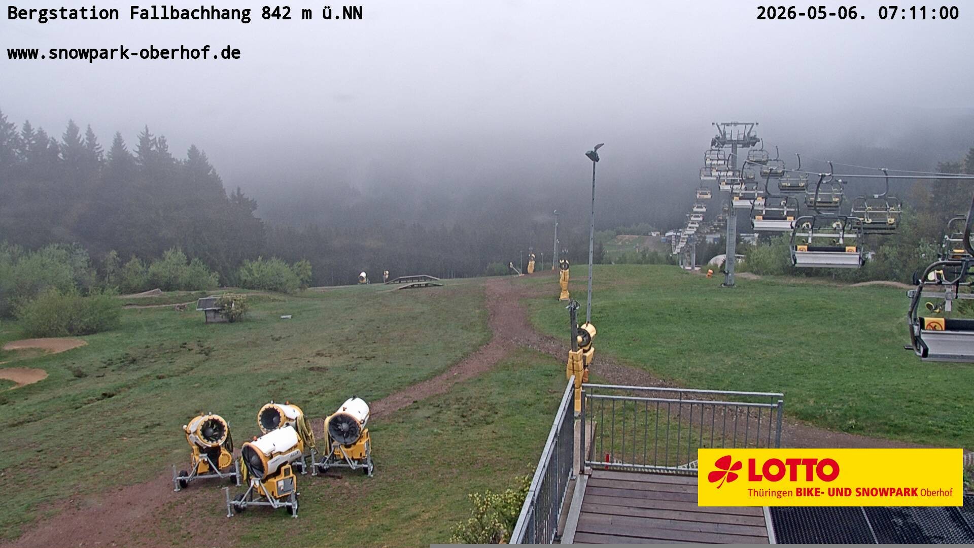 Archiv Foto Webcam Oberhof: Sessellift Fallbachhang Bergstation