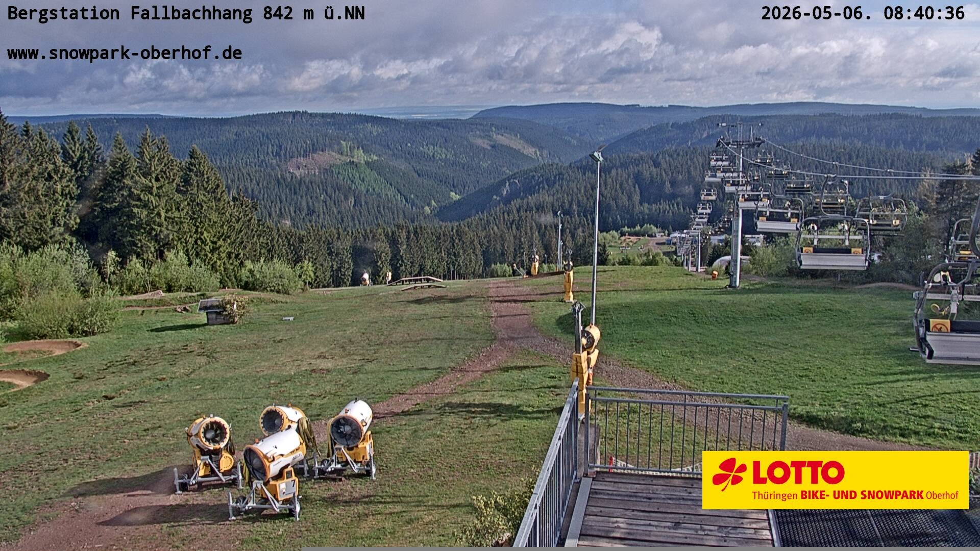 Archiv Foto Webcam Oberhof: Sessellift Fallbachhang Bergstation