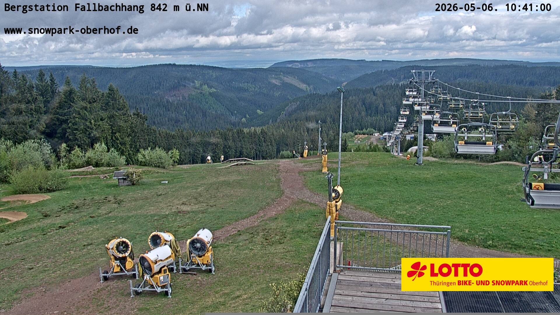 Archiv Foto Webcam Oberhof: Sessellift Fallbachhang Bergstation