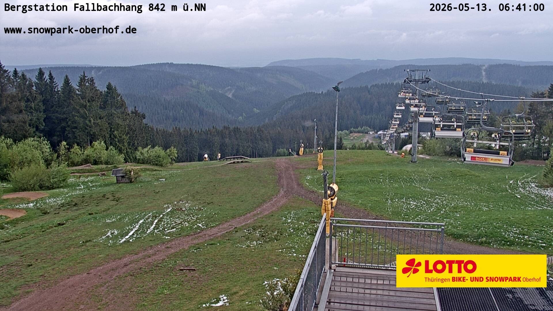 Archiv Foto Webcam Oberhof: Sessellift Fallbachhang Bergstation