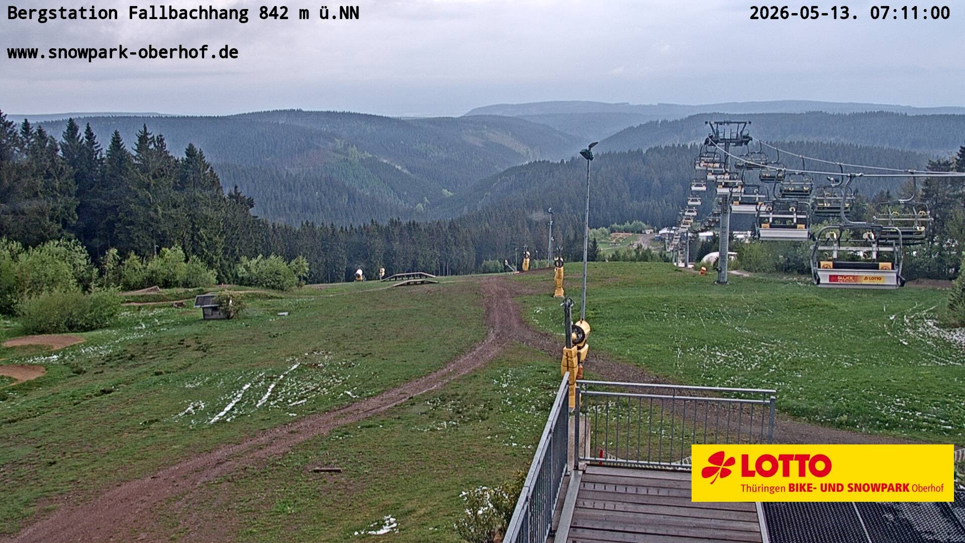 Archiv Foto Webcam Oberhof: Sessellift Fallbachhang Bergstation