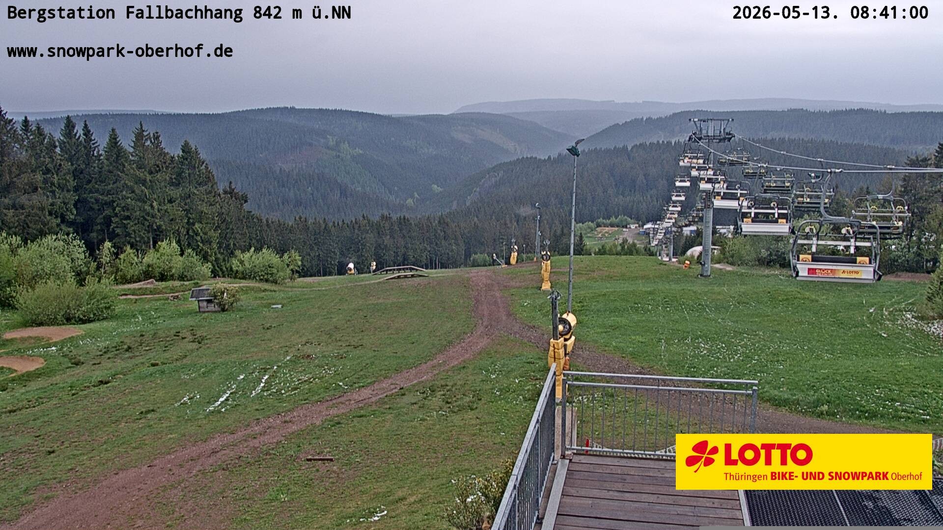 Archiv Foto Webcam Oberhof: Sessellift Fallbachhang Bergstation