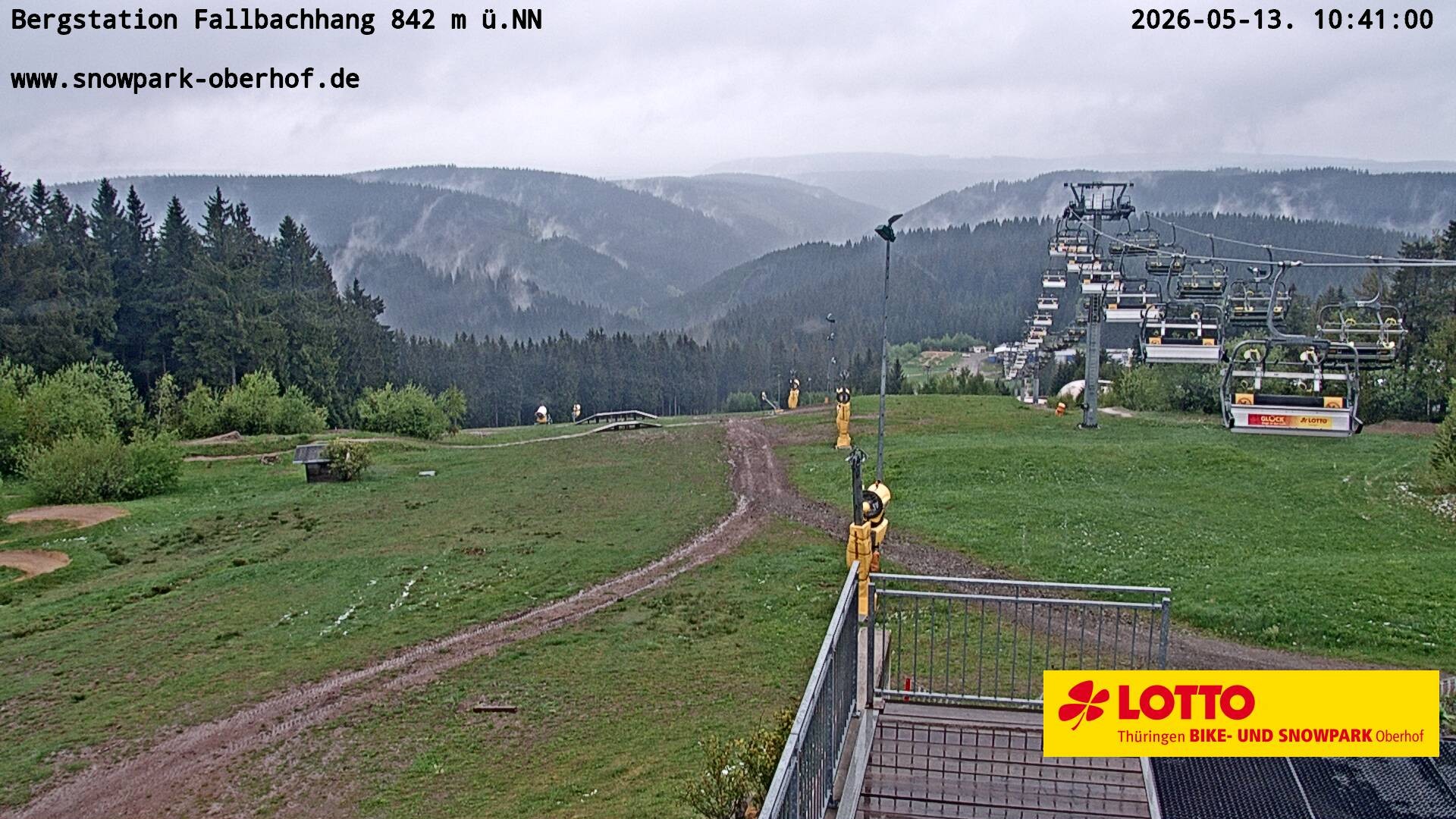 Archiv Foto Webcam Oberhof: Sessellift Fallbachhang Bergstation