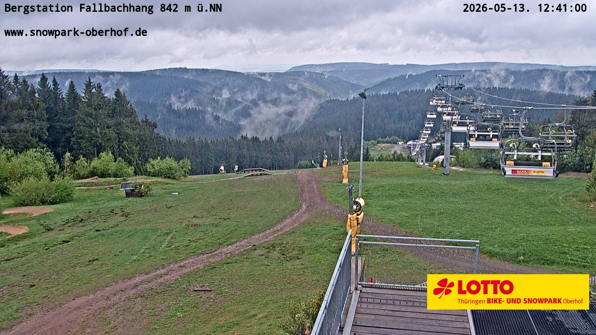 Archiv Foto Webcam Oberhof: Sessellift Fallbachhang Bergstation