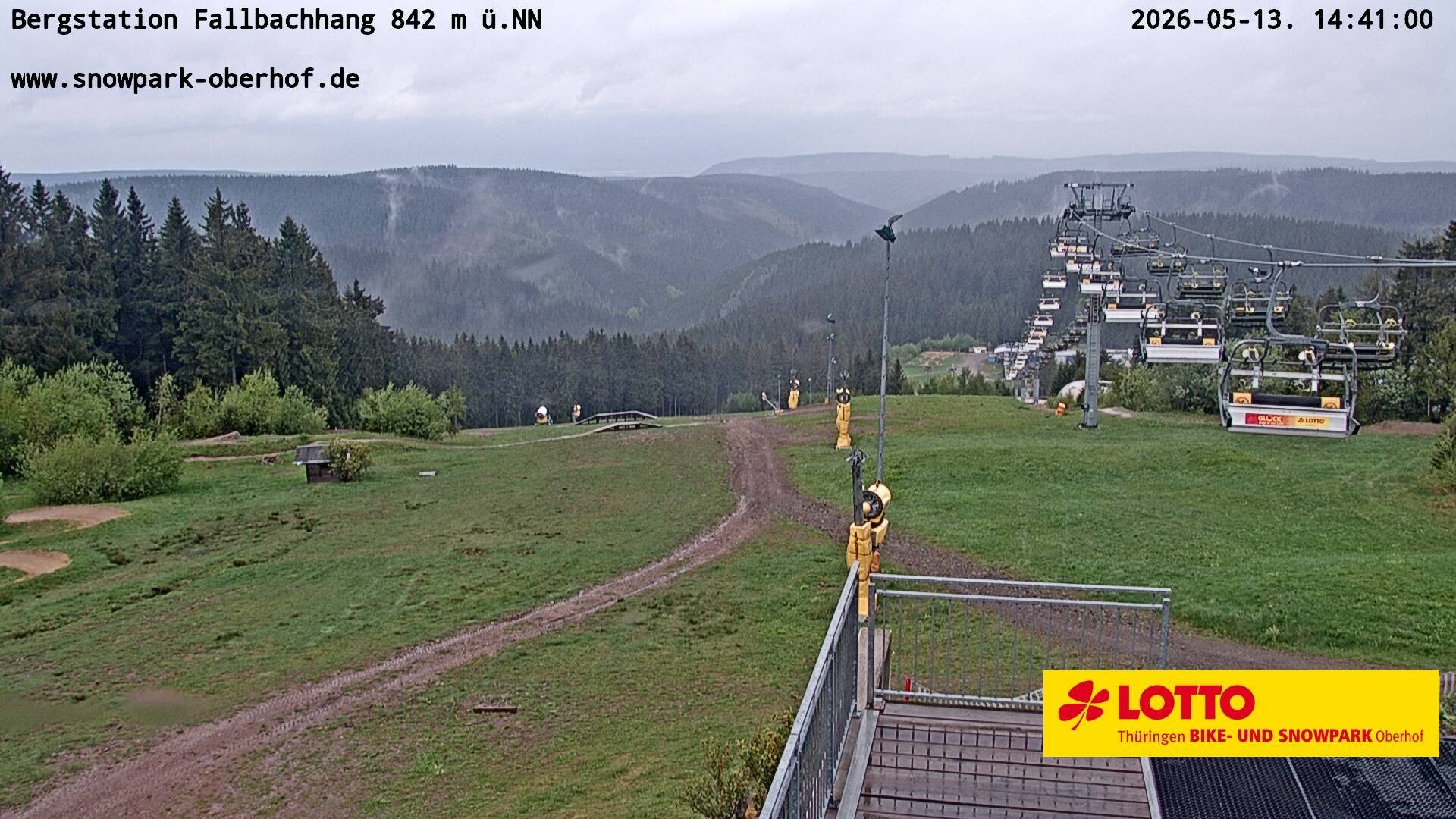 Archiv Foto Webcam Oberhof: Sessellift Fallbachhang Bergstation