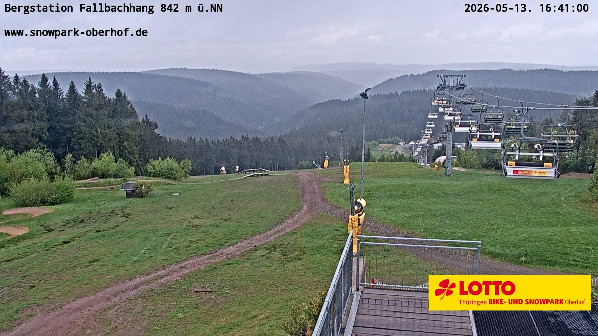 Archiv Foto Webcam Oberhof: Sessellift Fallbachhang Bergstation