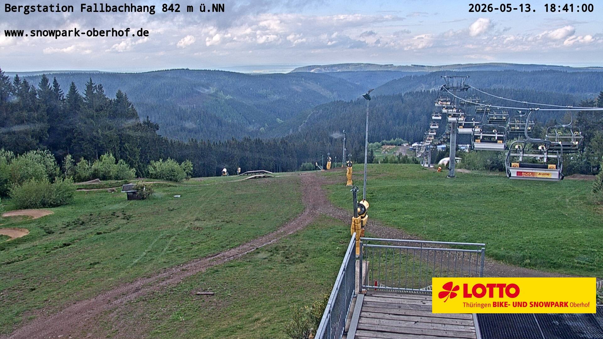 Archiv Foto Webcam Oberhof: Sessellift Fallbachhang Bergstation