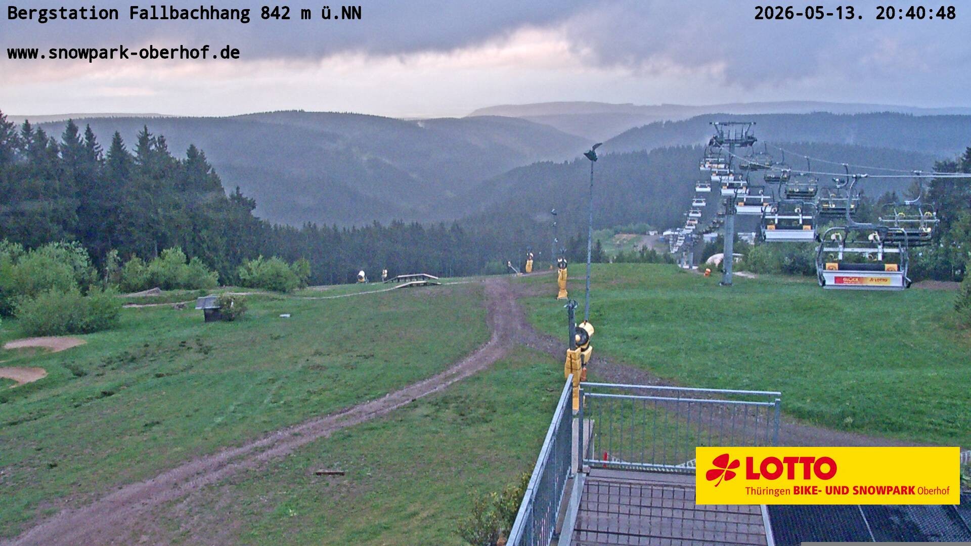 Archiv Foto Webcam Oberhof: Sessellift Fallbachhang Bergstation