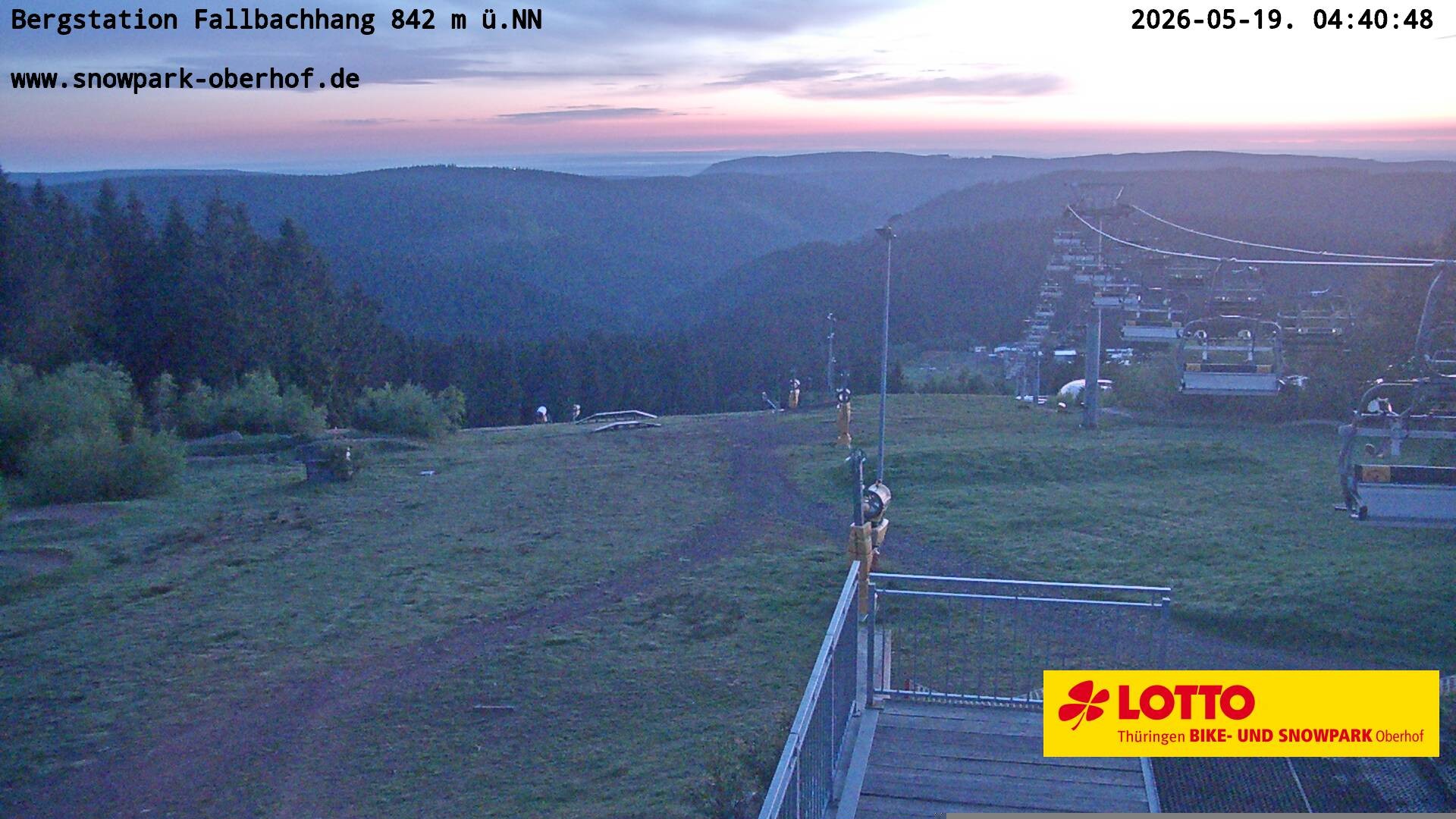 Archiv Foto Webcam Oberhof: Sessellift Fallbachhang Bergstation