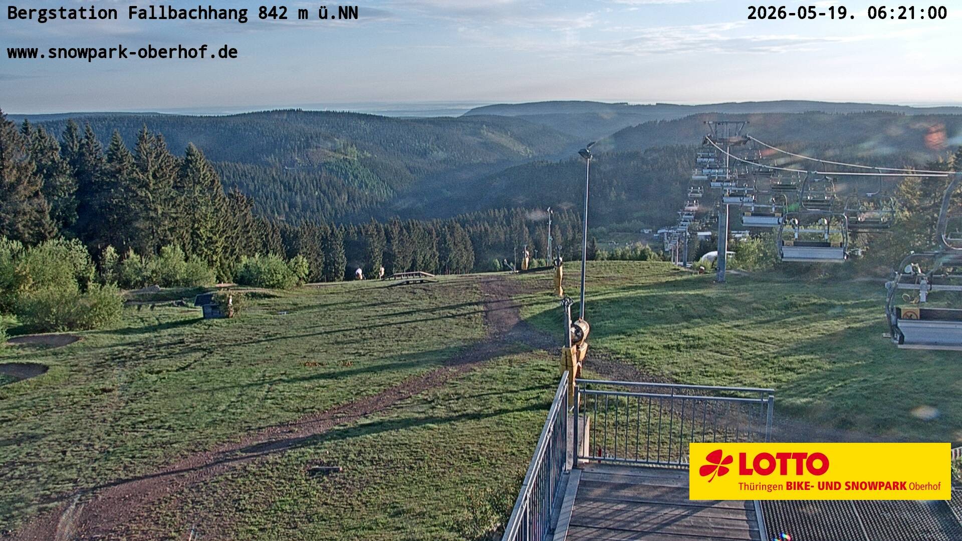 Archiv Foto Webcam Oberhof: Sessellift Fallbachhang Bergstation