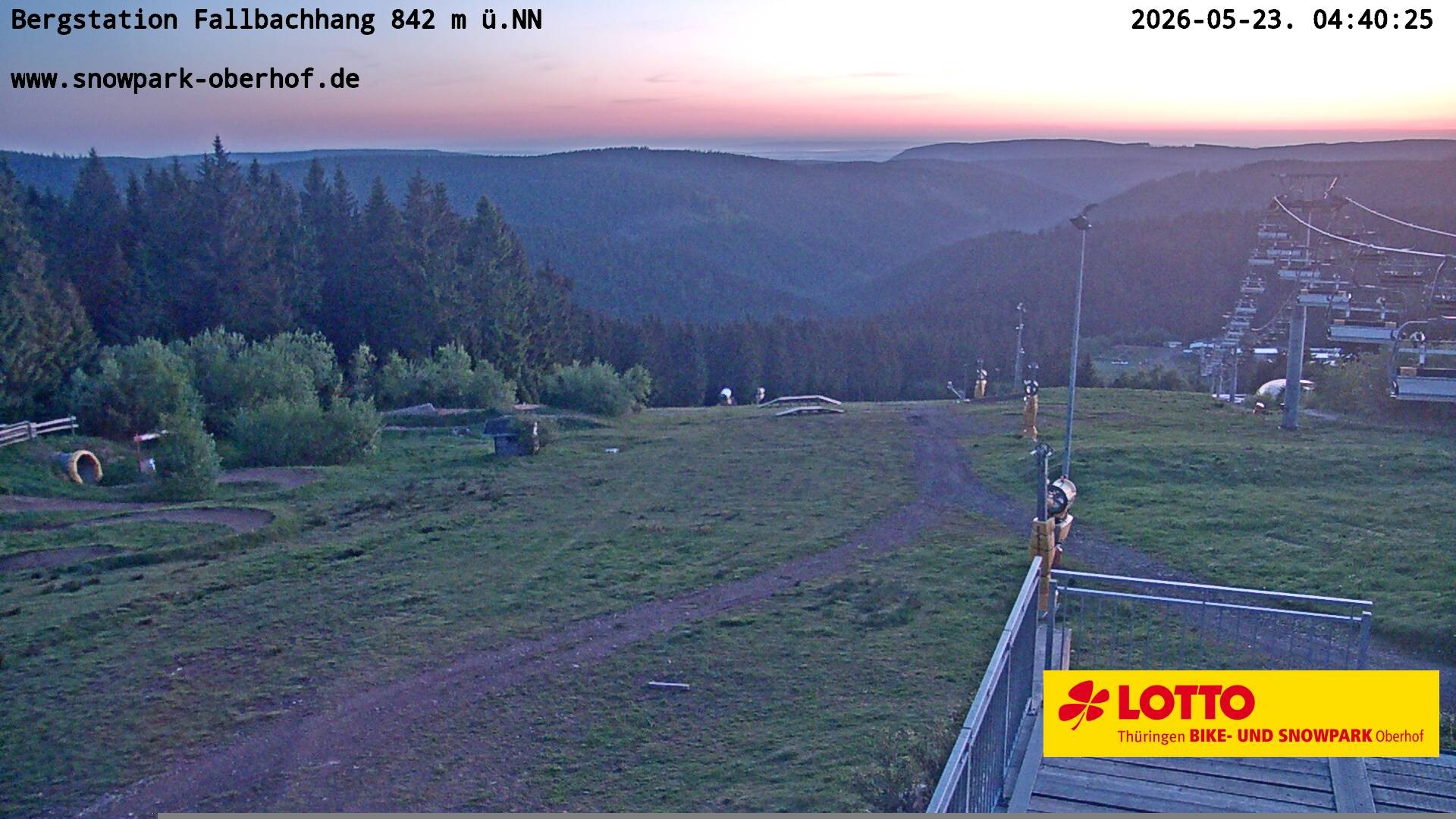 Archiv Foto Webcam Oberhof: Sessellift Fallbachhang Bergstation
