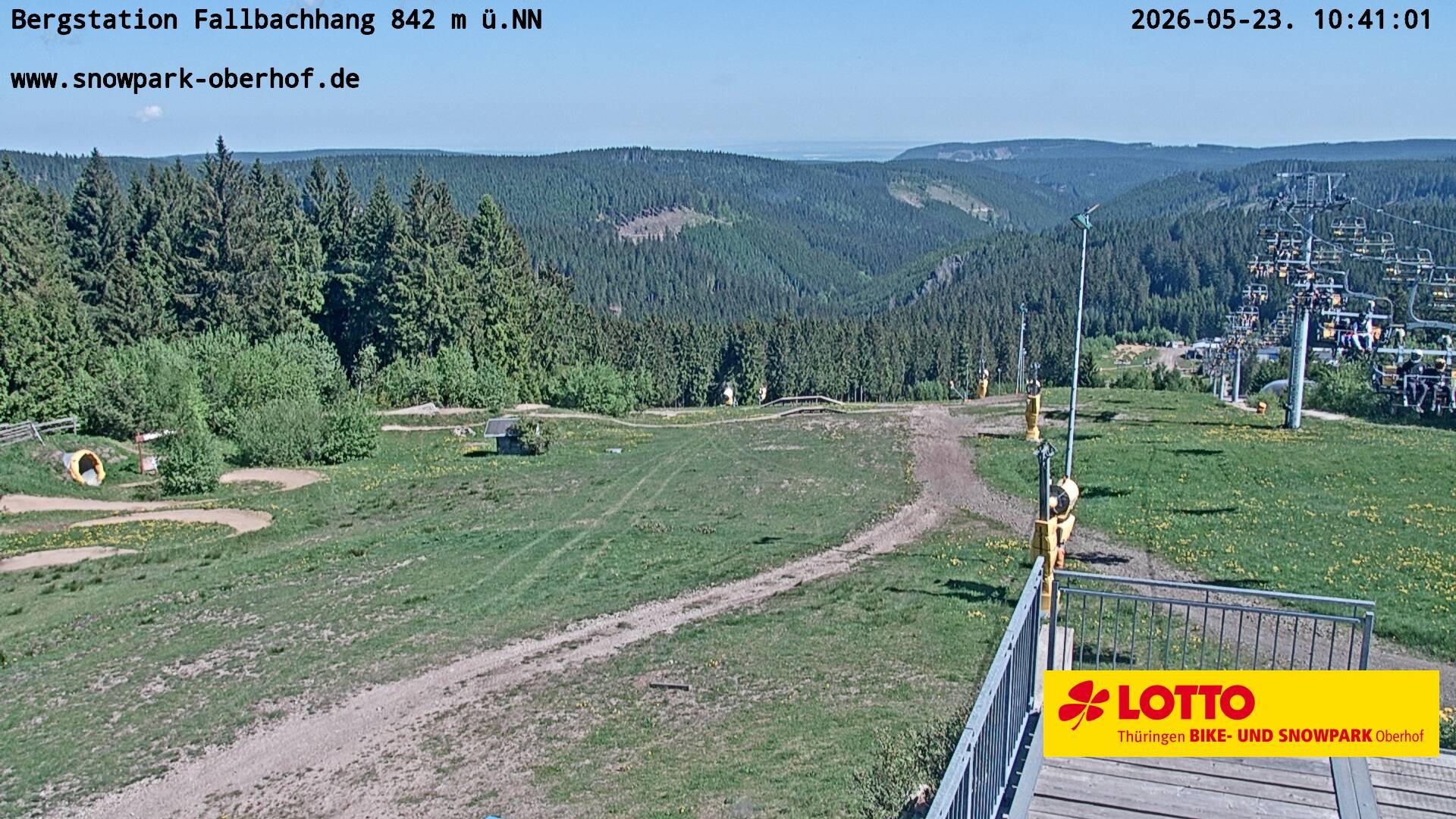 Archiv Foto Webcam Oberhof: Sessellift Fallbachhang Bergstation