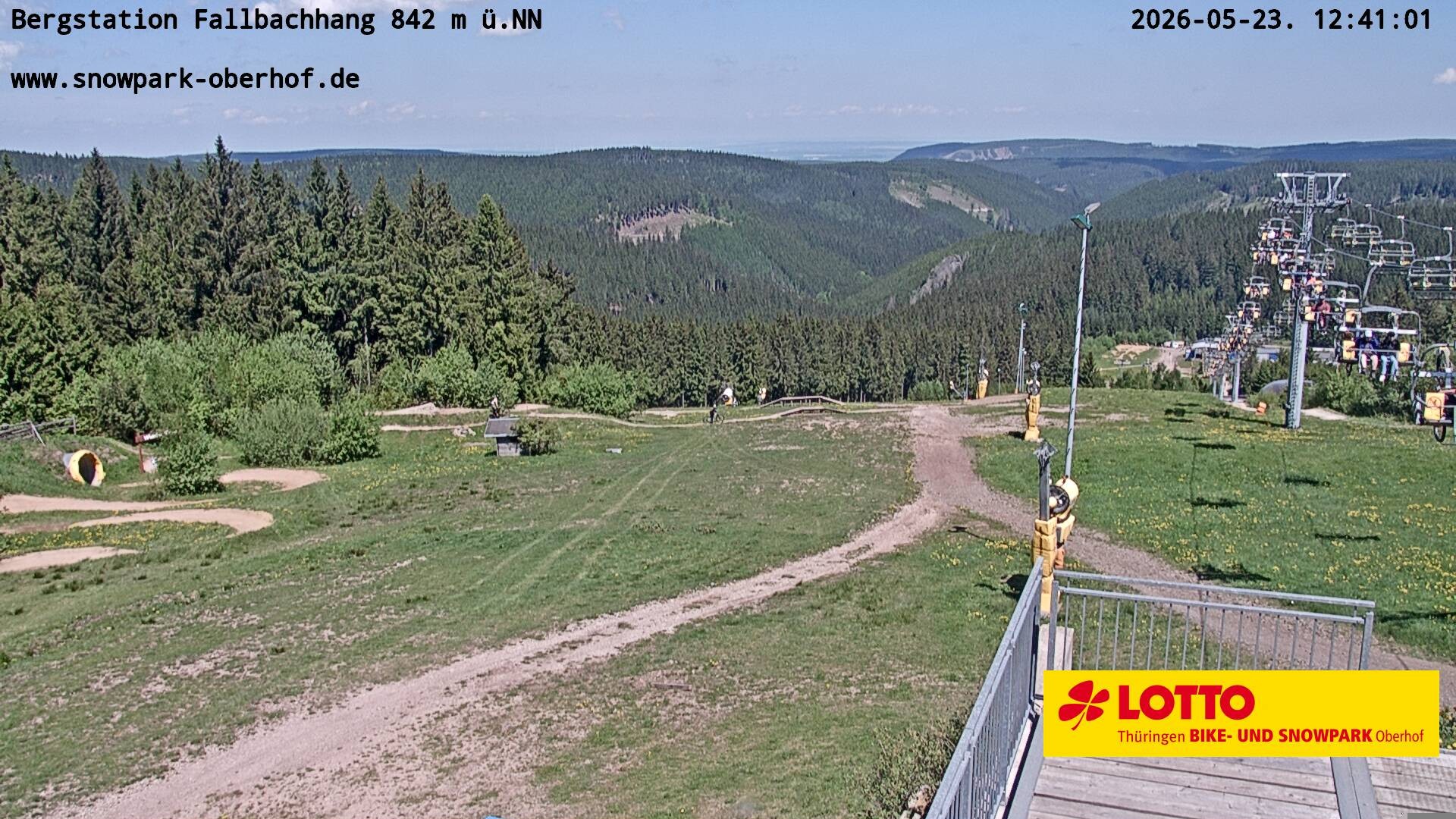 Archiv Foto Webcam Oberhof: Sessellift Fallbachhang Bergstation