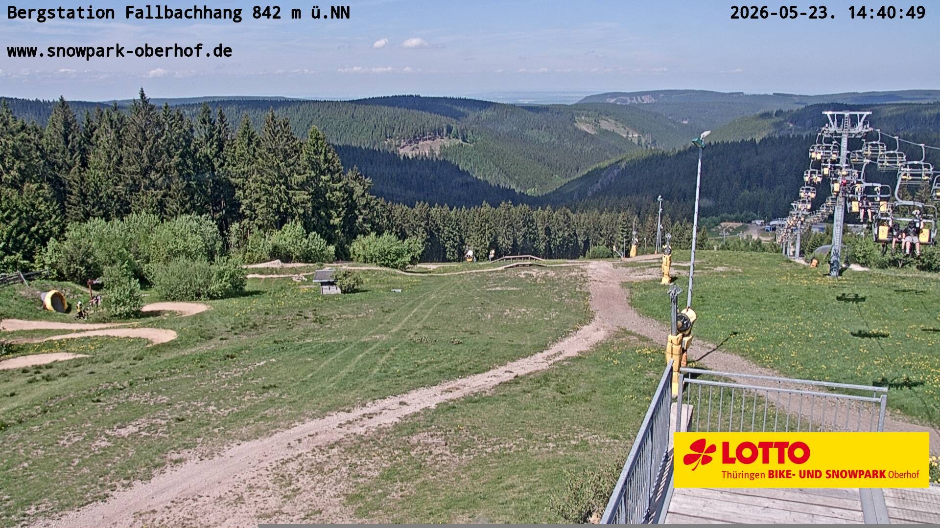 Archiv Foto Webcam Oberhof: Sessellift Fallbachhang Bergstation