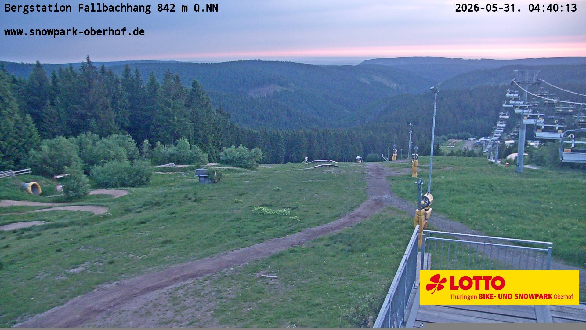 Archived image Webcam Oberhof: Chair Lift Fallbachhang